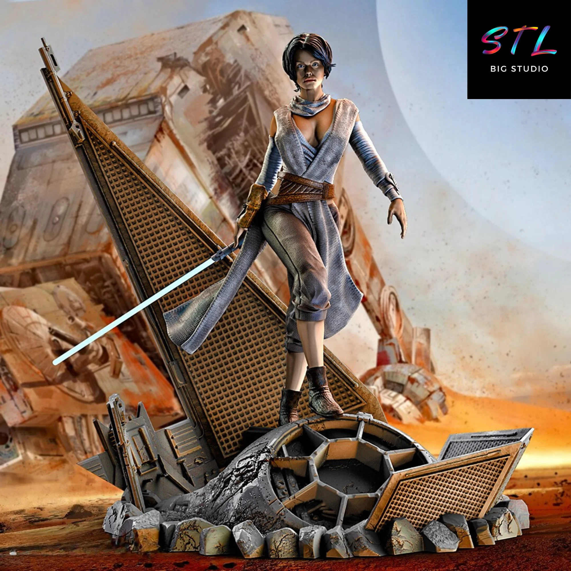 Rey STL for 3D Printing | Star Wars Model — view 2