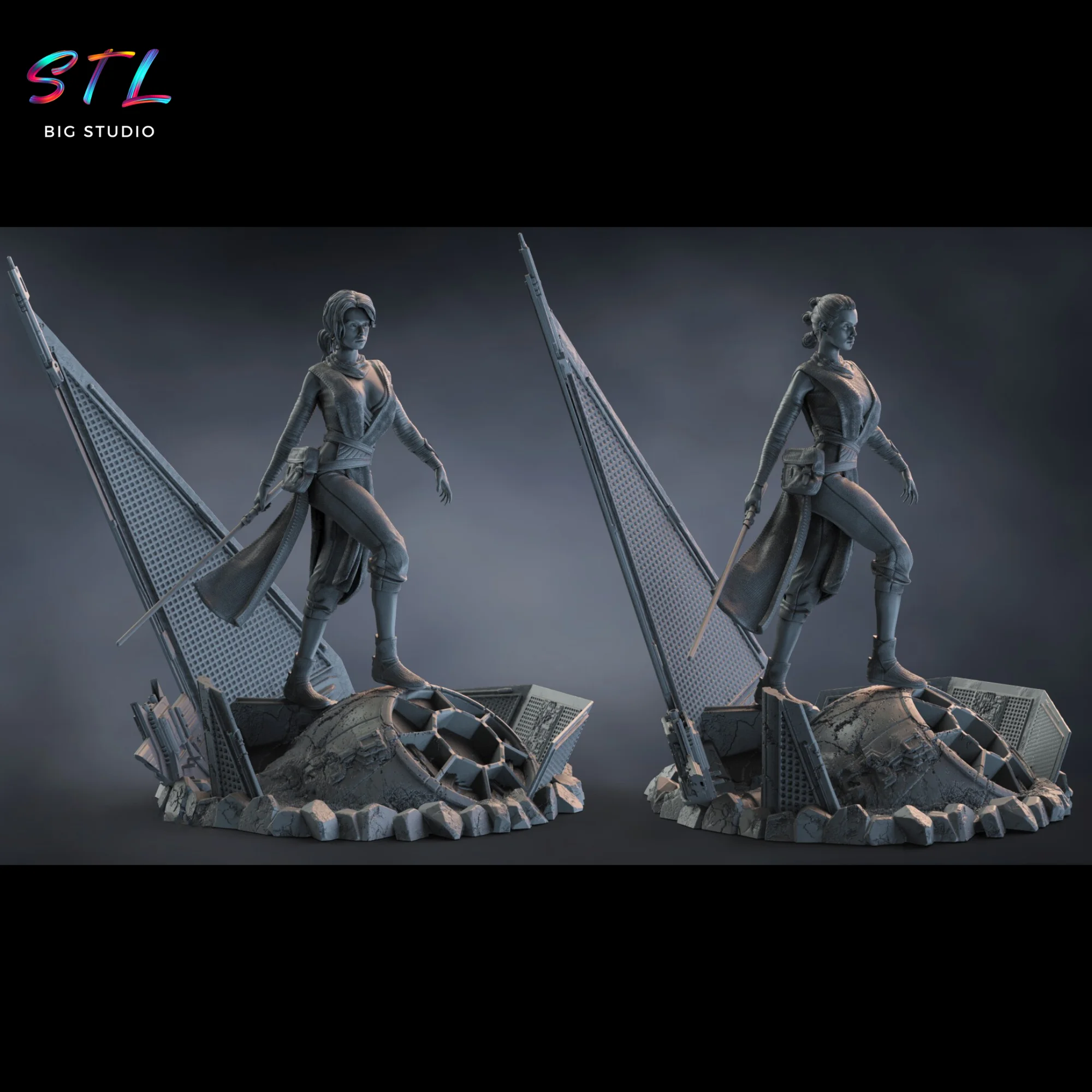 Rey STL for 3D Printing | Star Wars Model — view 4