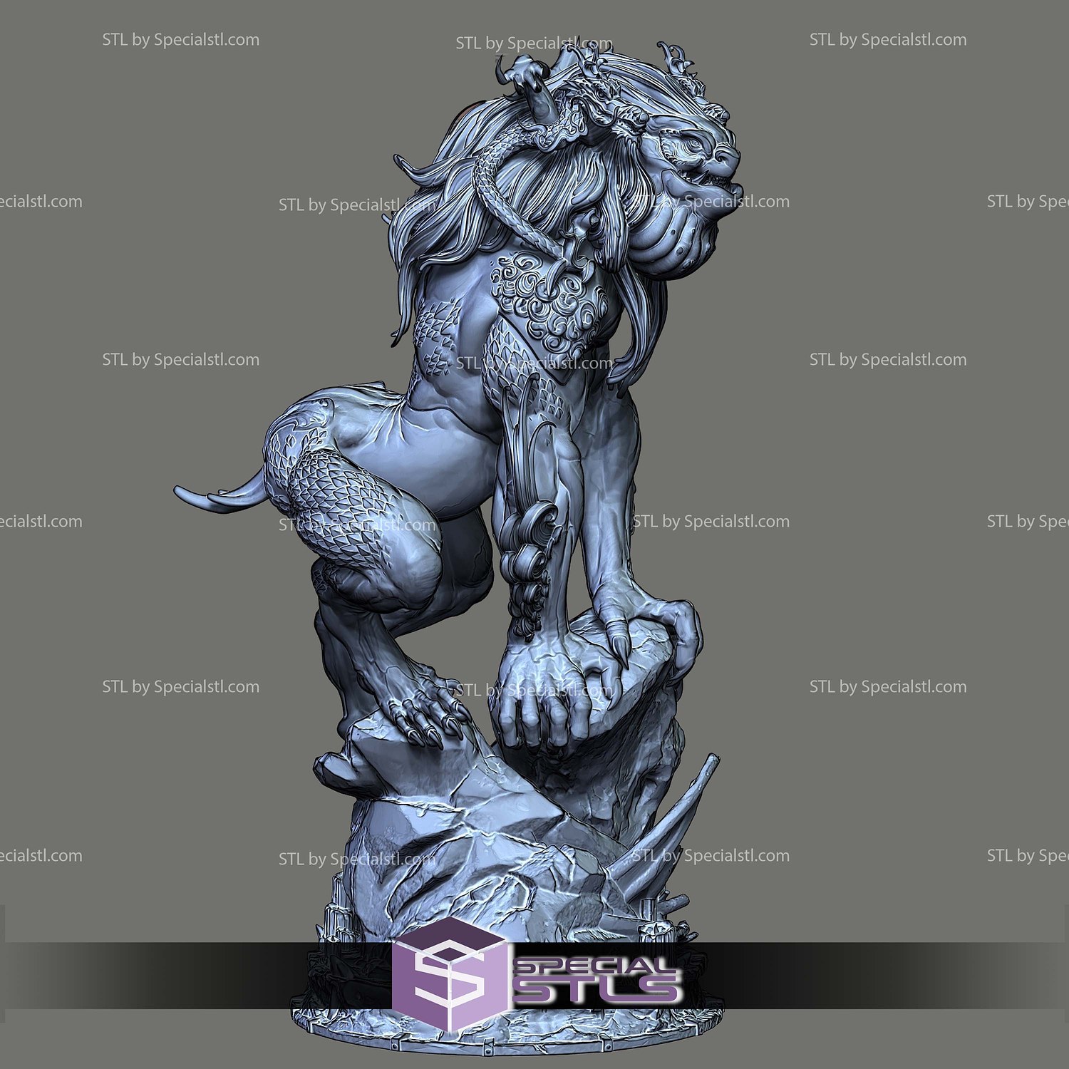 Bishui Beast Black Myth Wukong STL Files 3D Model — view 4