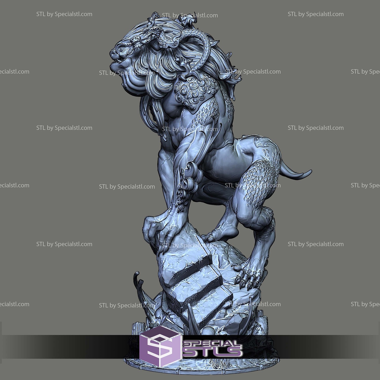Bishui Beast Black Myth Wukong STL Files 3D Model — view 6