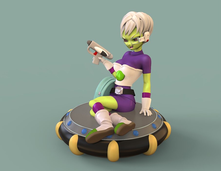 Cheelai with the blaster 3D FBX Model — view 3