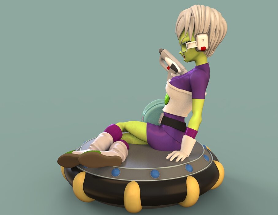 Cheelai with the blaster 3D FBX Model — view 4
