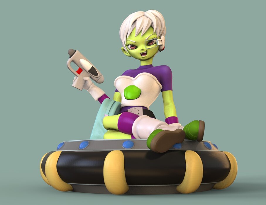 Cheelai with the blaster 3D FBX Model — view 8