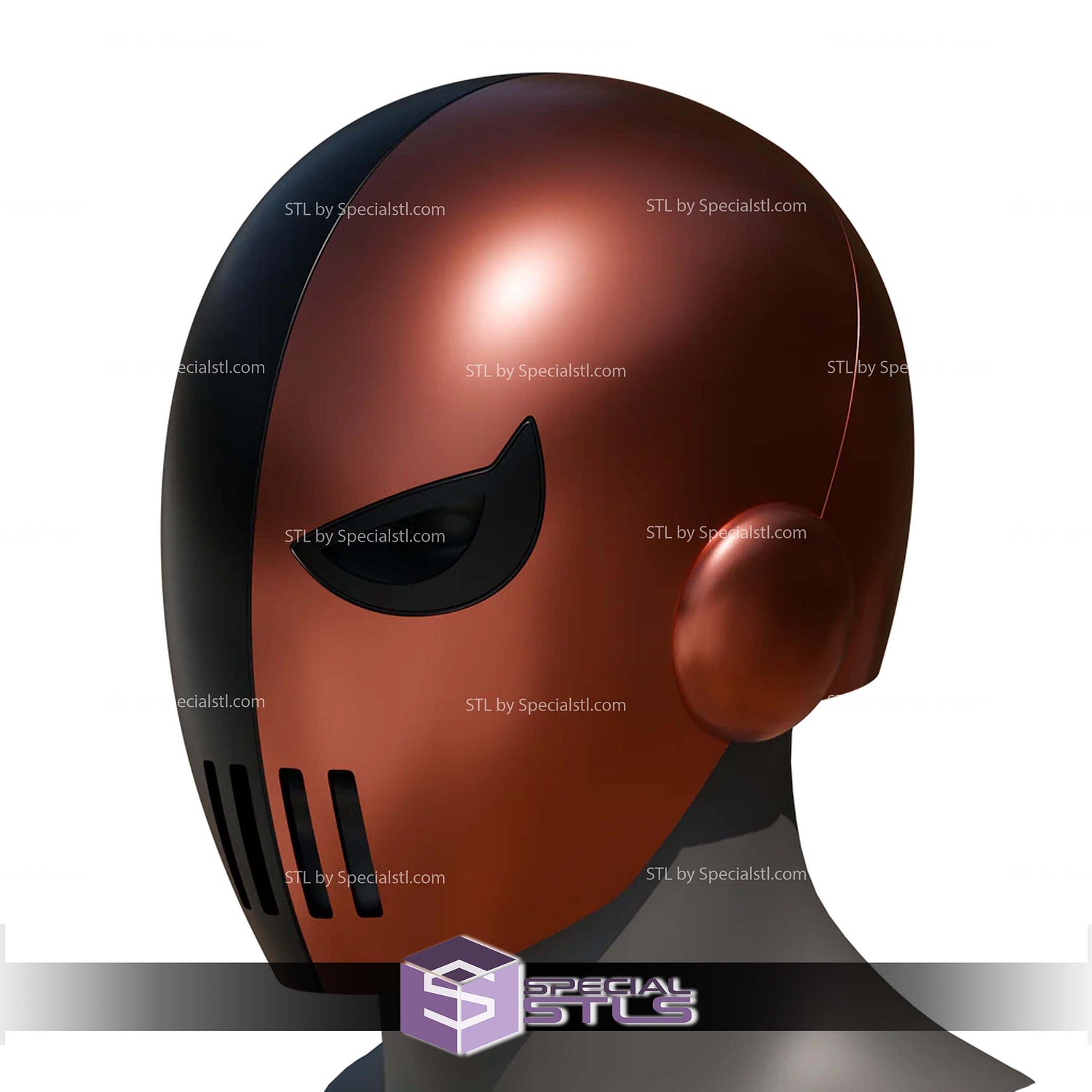 Cosplay STL Files Slade Deathstroke Teen Titans Helmet 3D Model — view 5