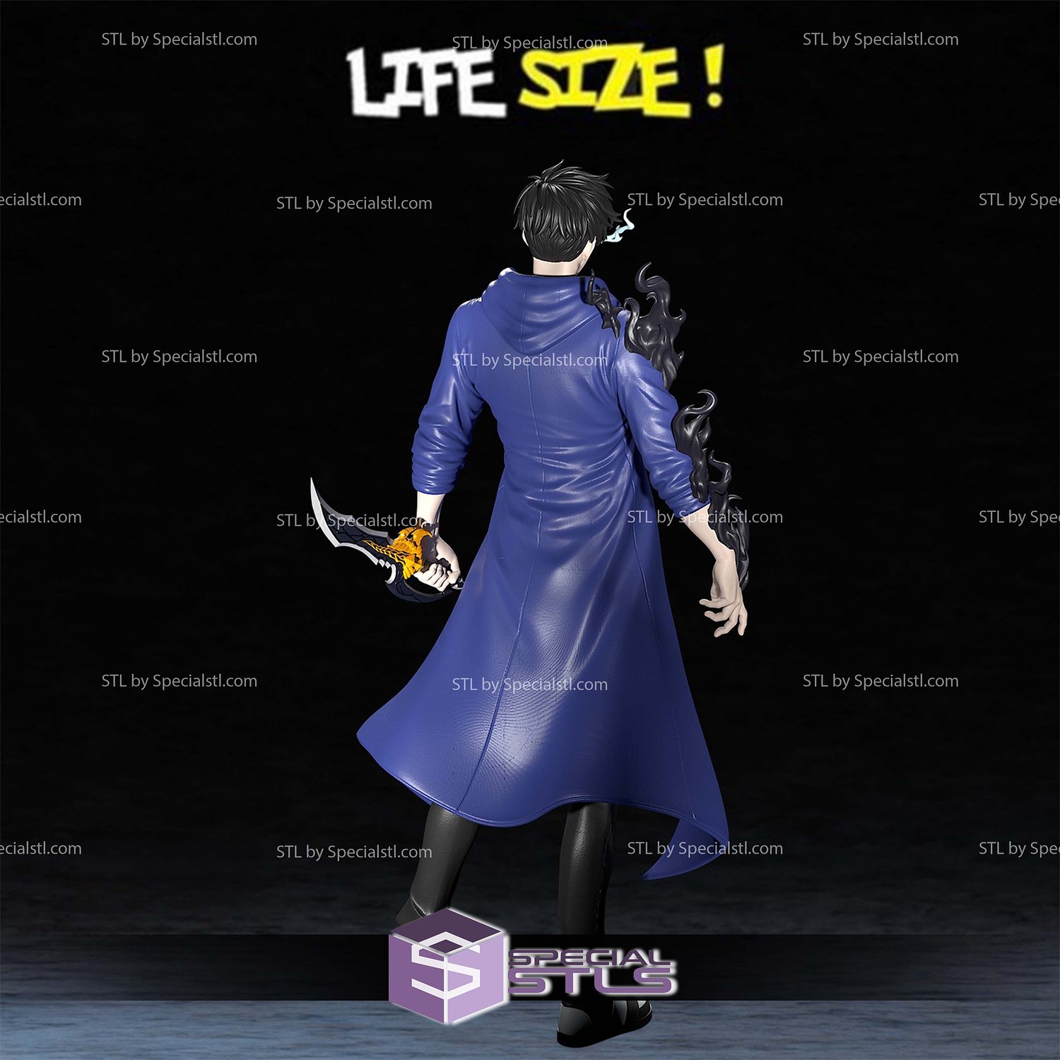 Life Size Sung Jinwoo STL Files 3D Model — view 2