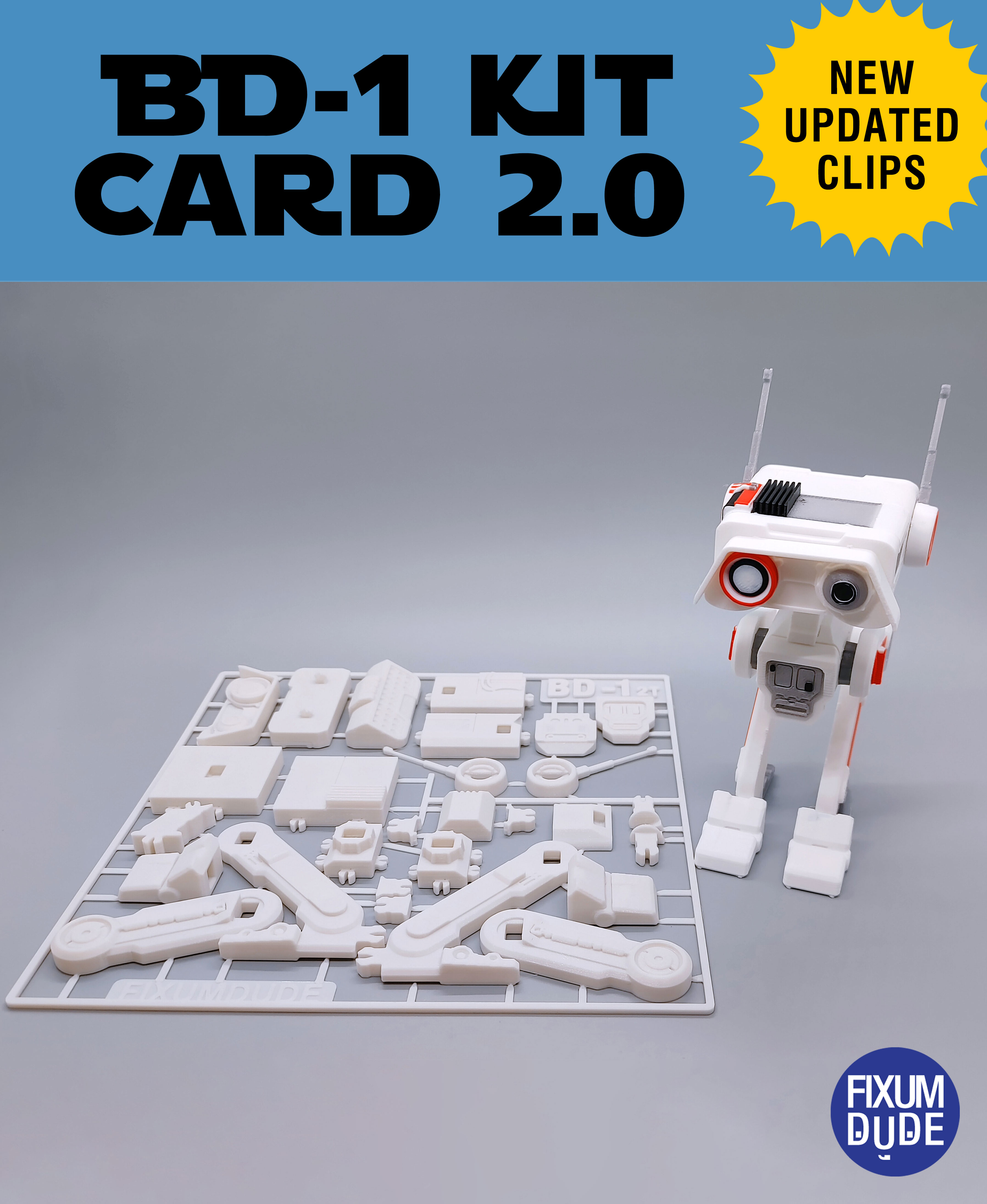 BD-1 Droid Kit Card 2.0 3D STL Model — view 2
