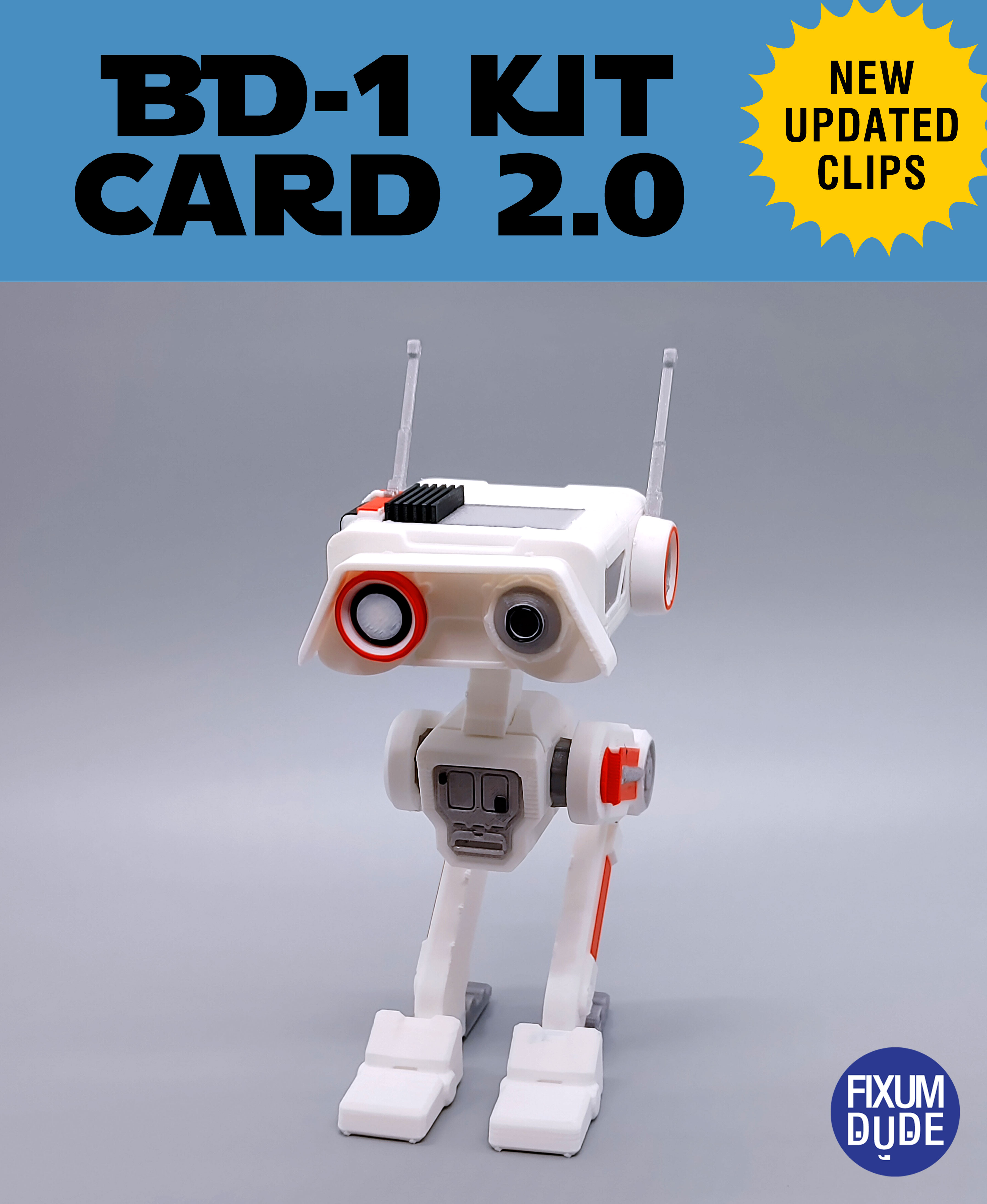 BD-1 Droid Kit Card 2.0 3D STL Model — view 3