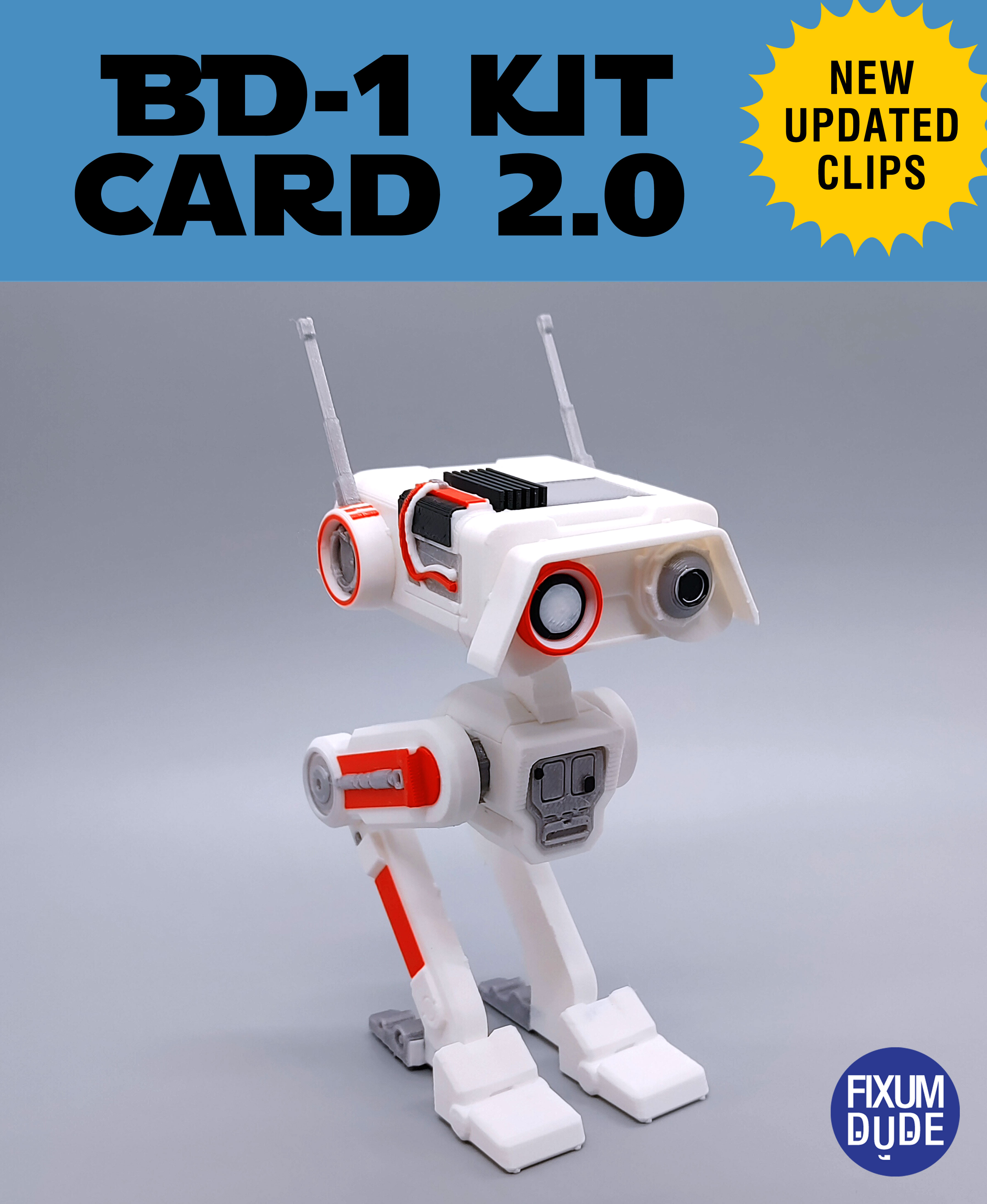 BD-1 Droid Kit Card 2.0 3D STL Model — view 4