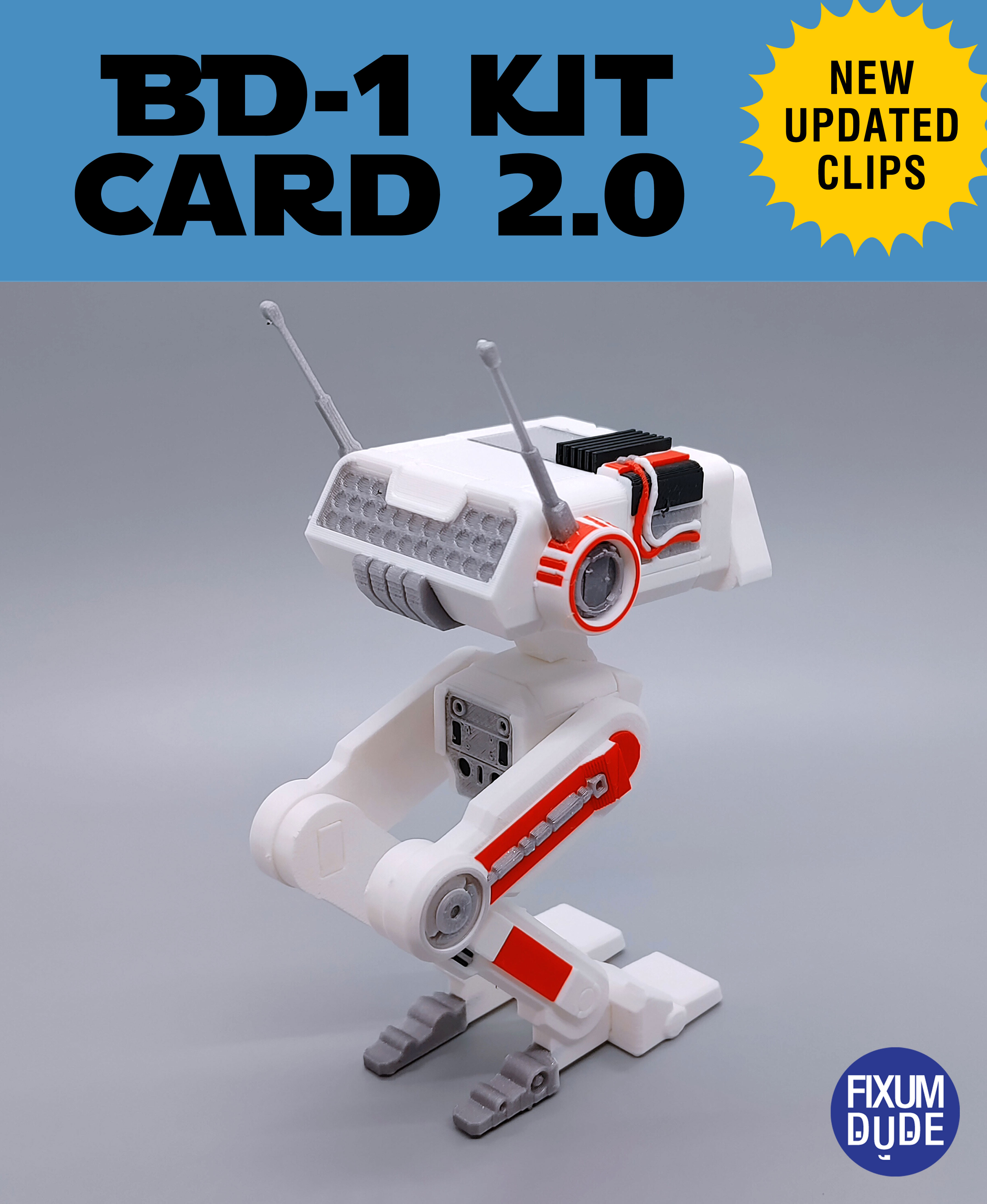 BD-1 Droid Kit Card 2.0 3D STL Model — view 6