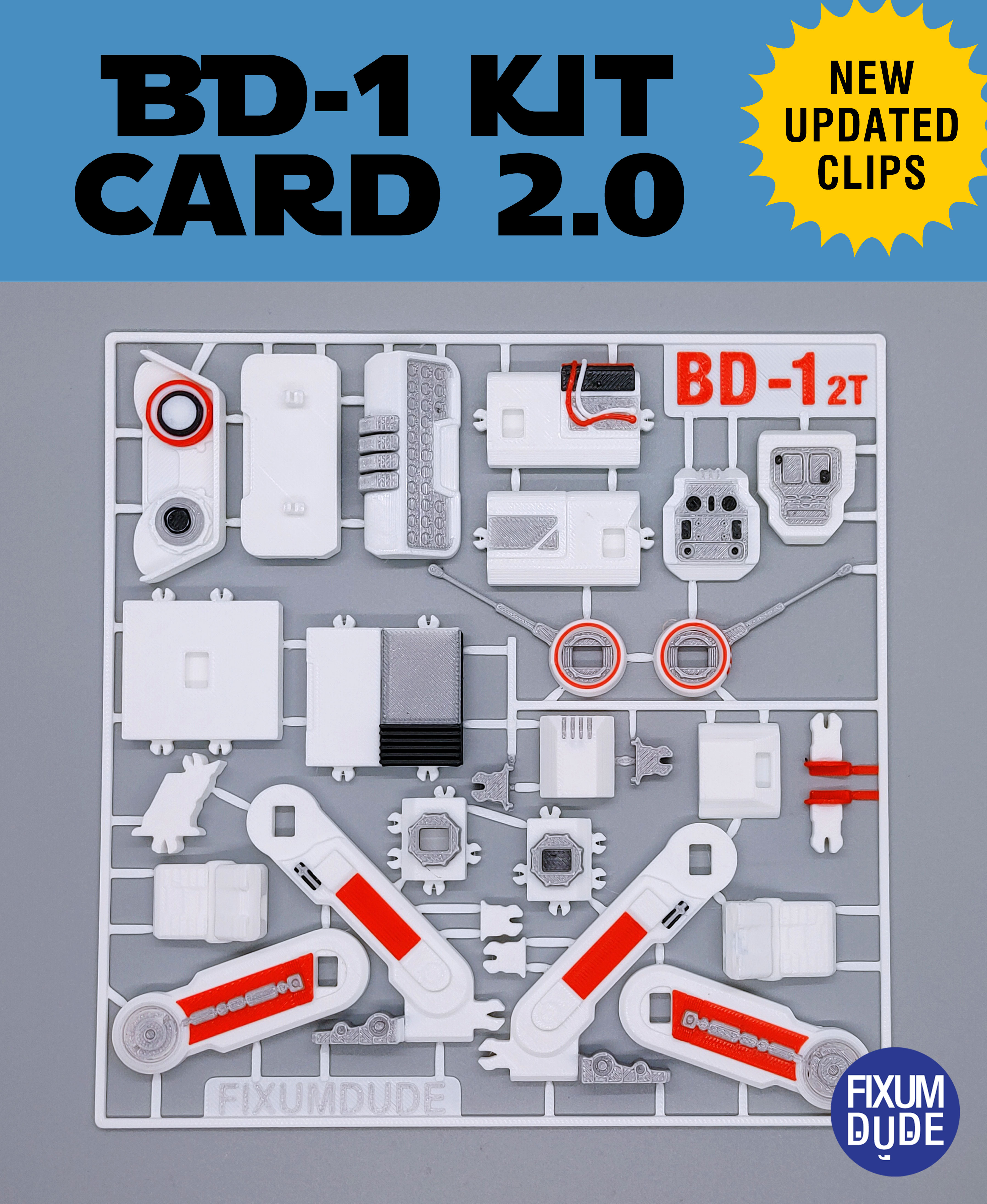 BD-1 Droid Kit Card 2.0 3D STL Model — view 7