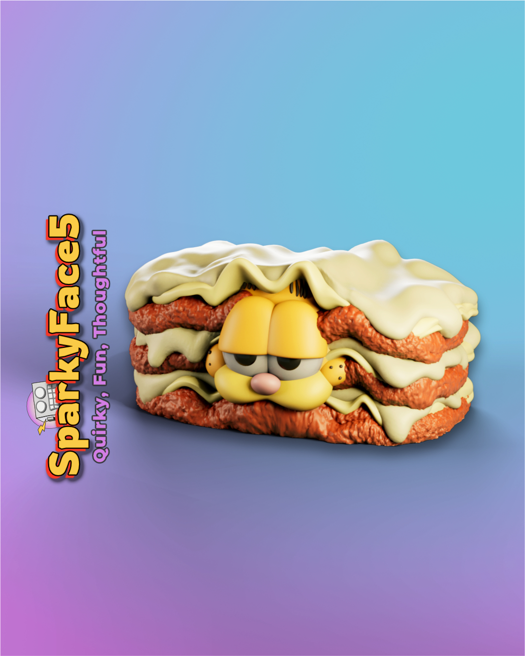 Garfield Lasagne 3D 3MF Model