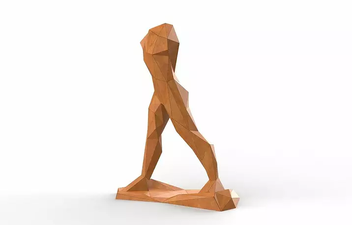 low poly sculpture art walking dead 3D 3DS Model
