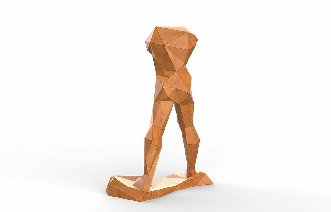 low poly sculpture art walking dead 3D 3DS Model — view 2