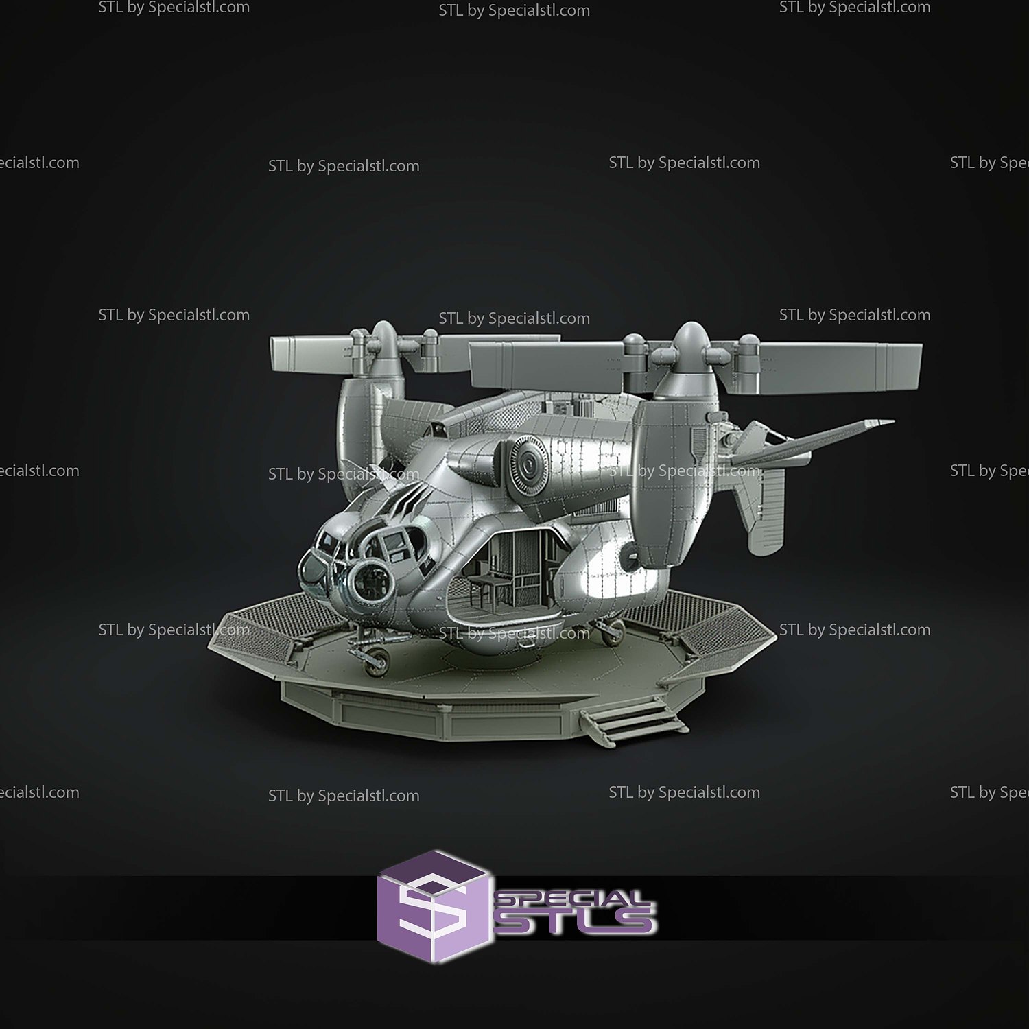 Vertibird Fallout STL Files 3D Model — view 2