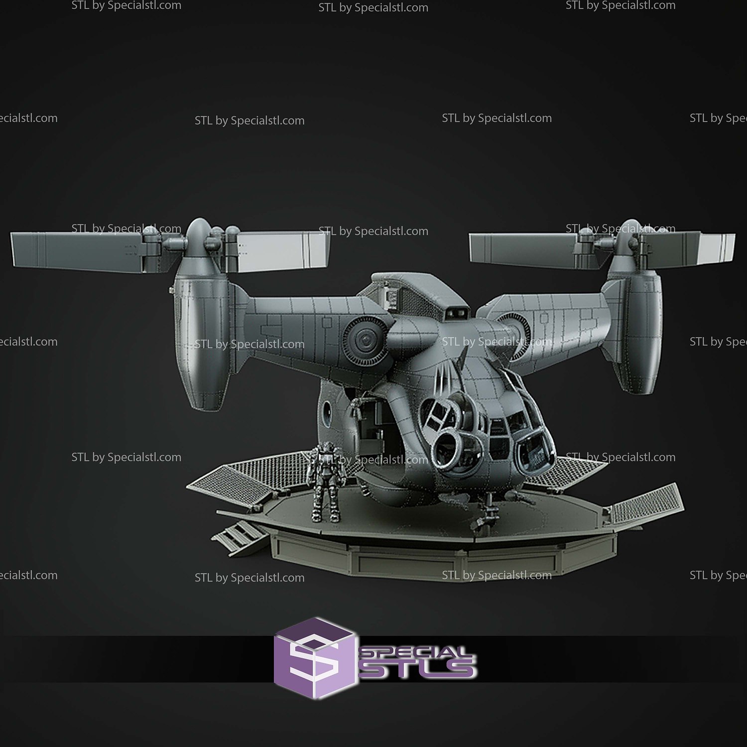 Vertibird Fallout STL Files 3D Model — view 3