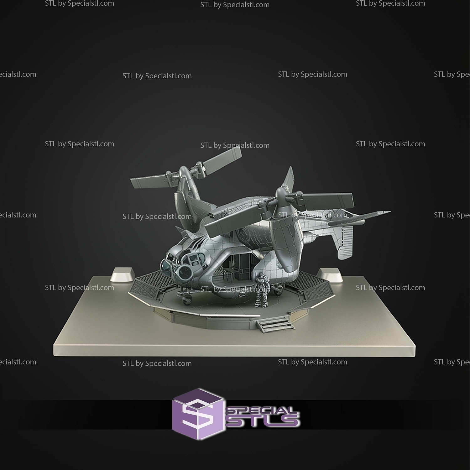 Vertibird Fallout STL Files 3D Model — view 4