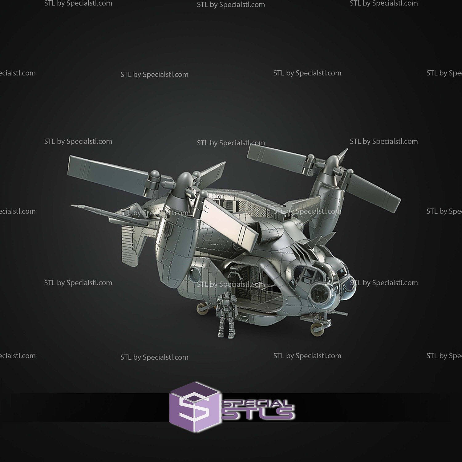 Vertibird Fallout STL Files 3D Model — view 5