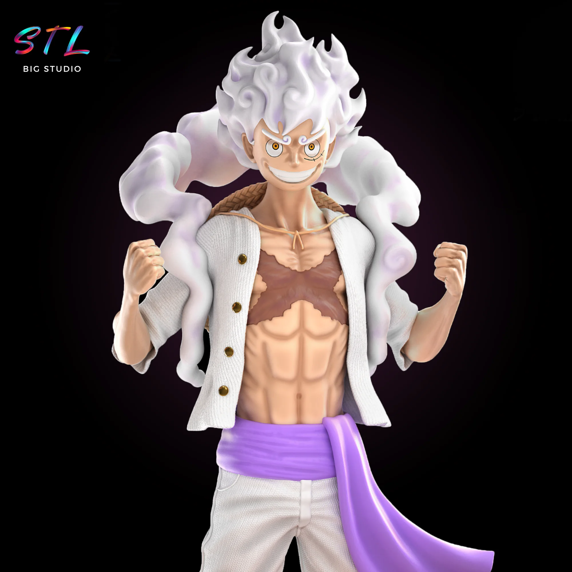 Luffy Gear 5 STL | One Piece | 3D Printable Figure Model — view 4