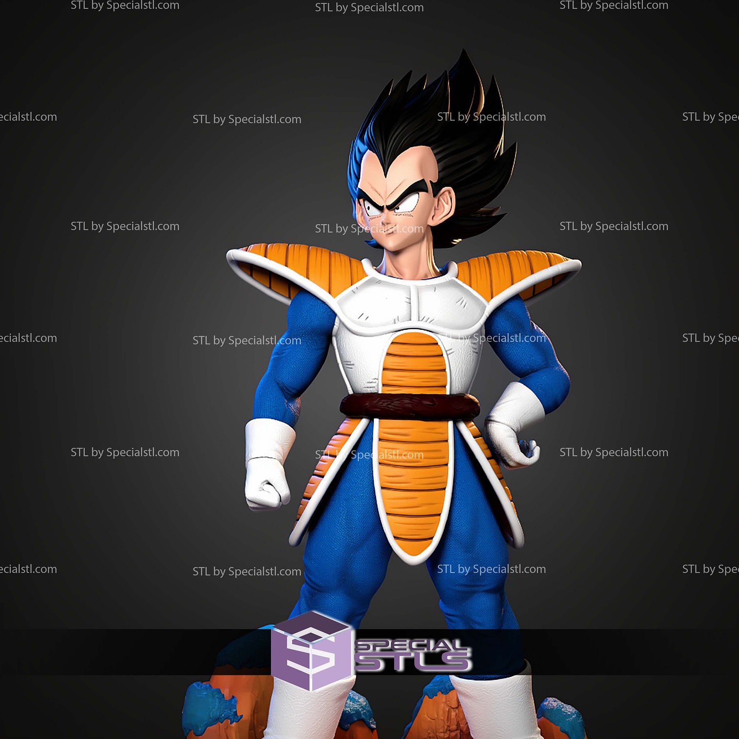 Vegeta Saiyan Saga 198mm STL Files 3D Model — view 3