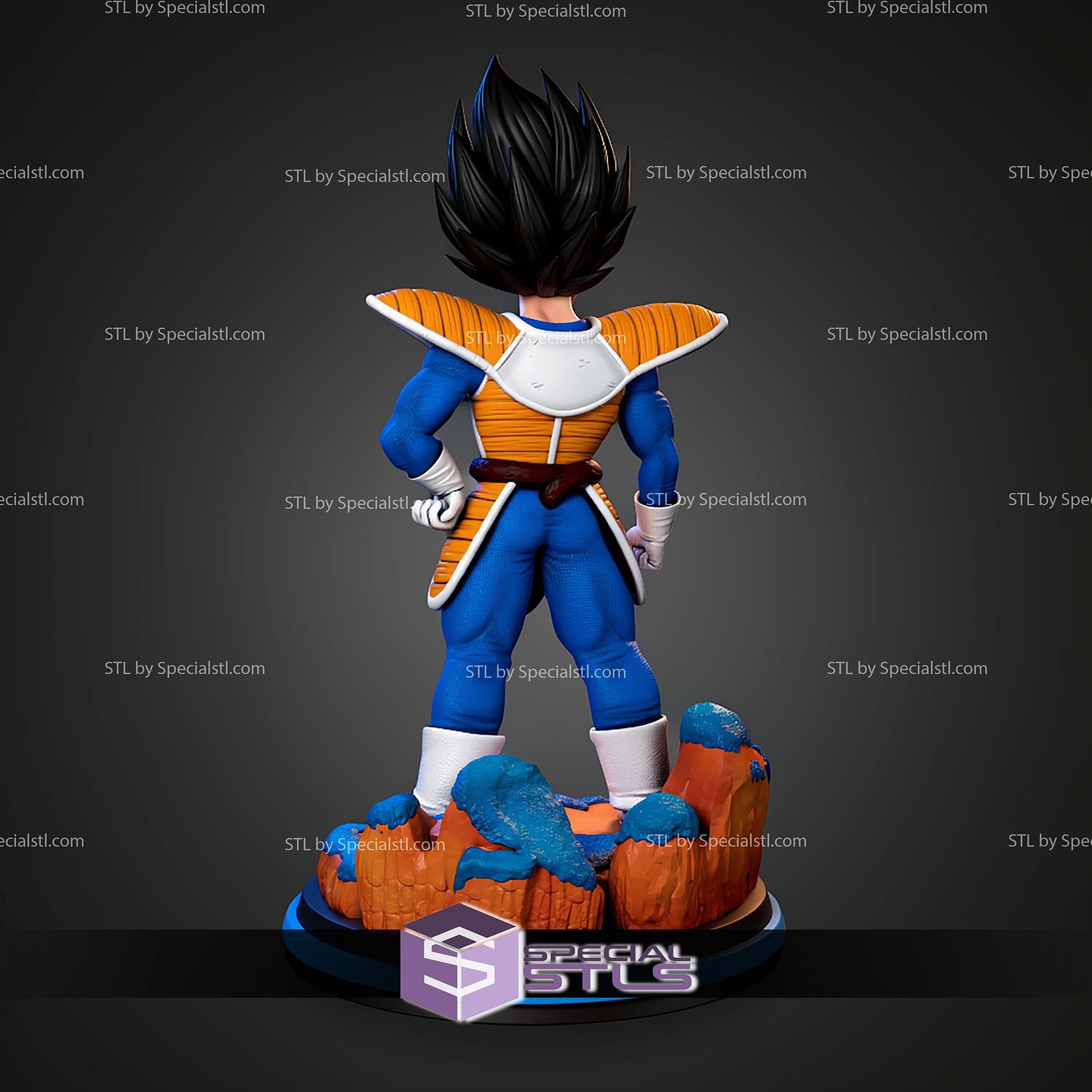 Vegeta Saiyan Saga 198mm STL Files 3D Model — view 5