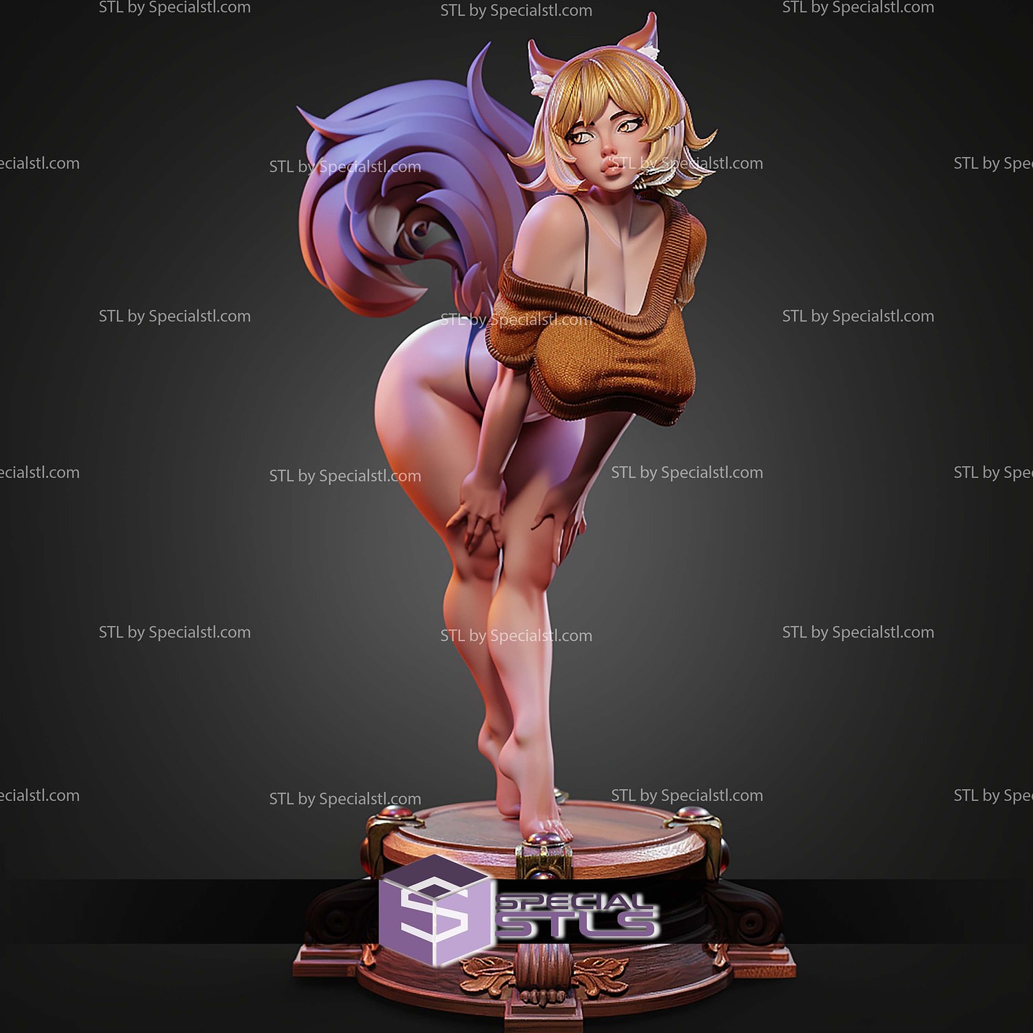 Squirrel Girl Sexy STL Files 3D Model — view 4