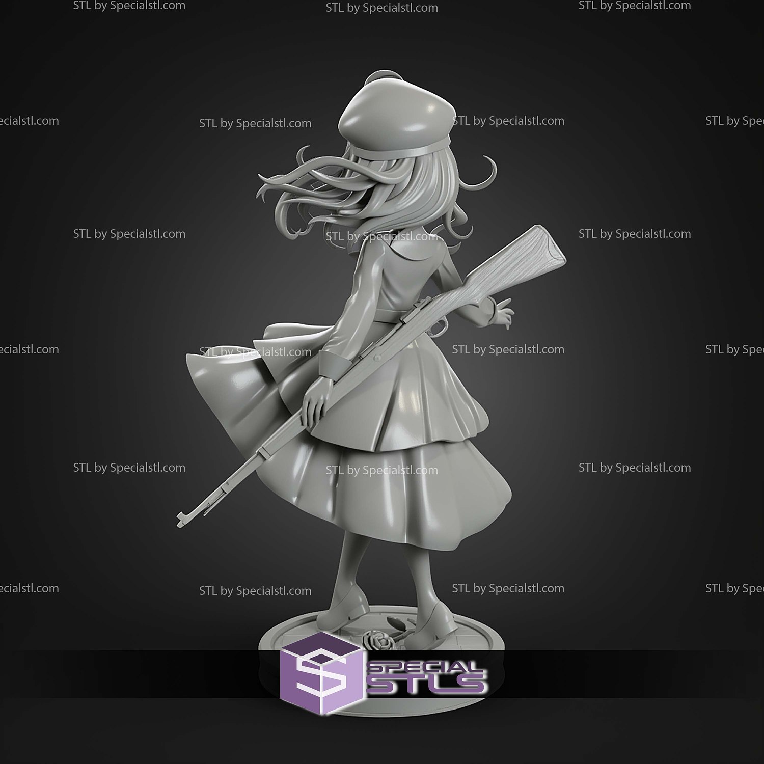 Tanya von Degurechaff Youjo Senki 228mm STL Files 3D Model — view 5