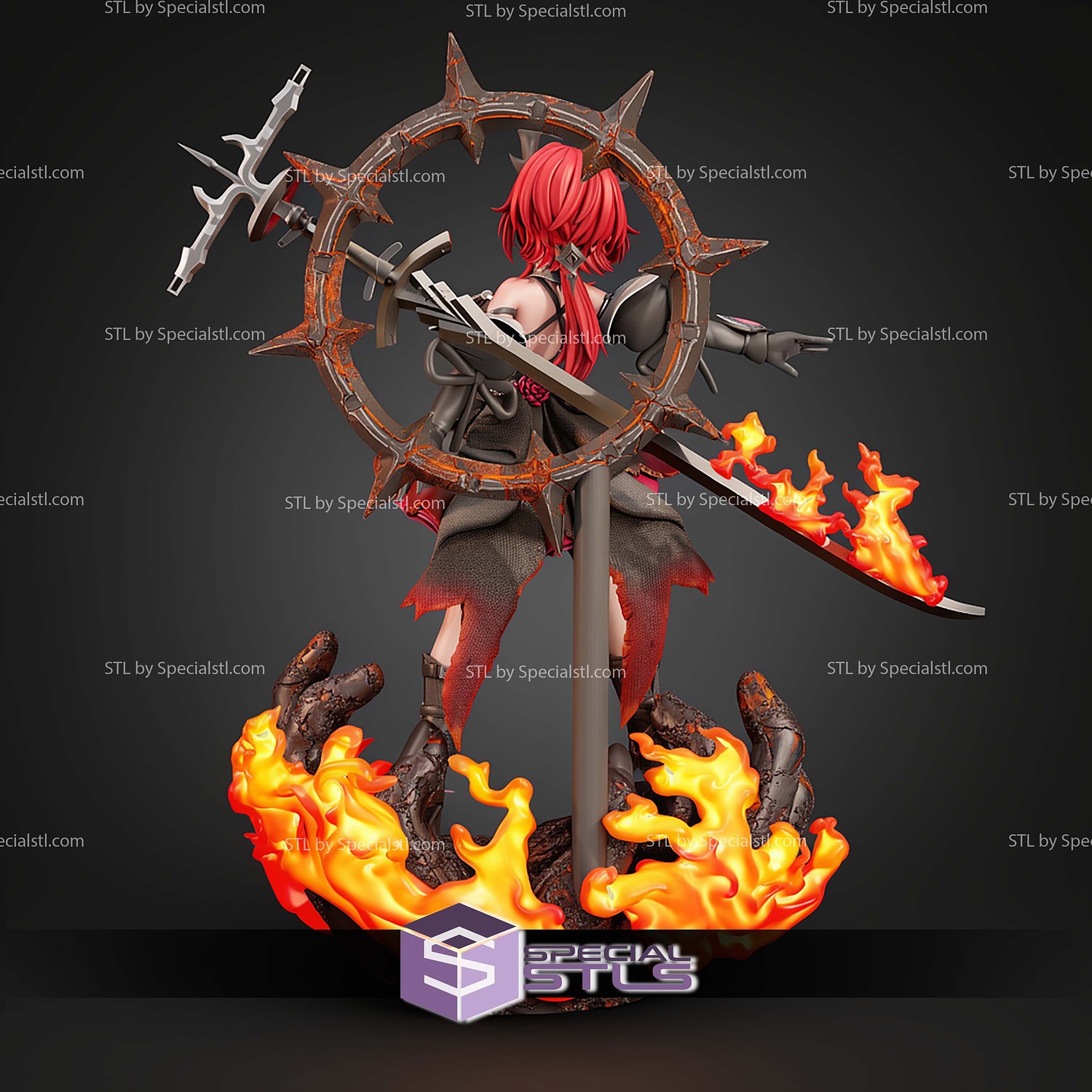 Laevatain Arknights Endfield 257mm STL Files 3D Model — view 3