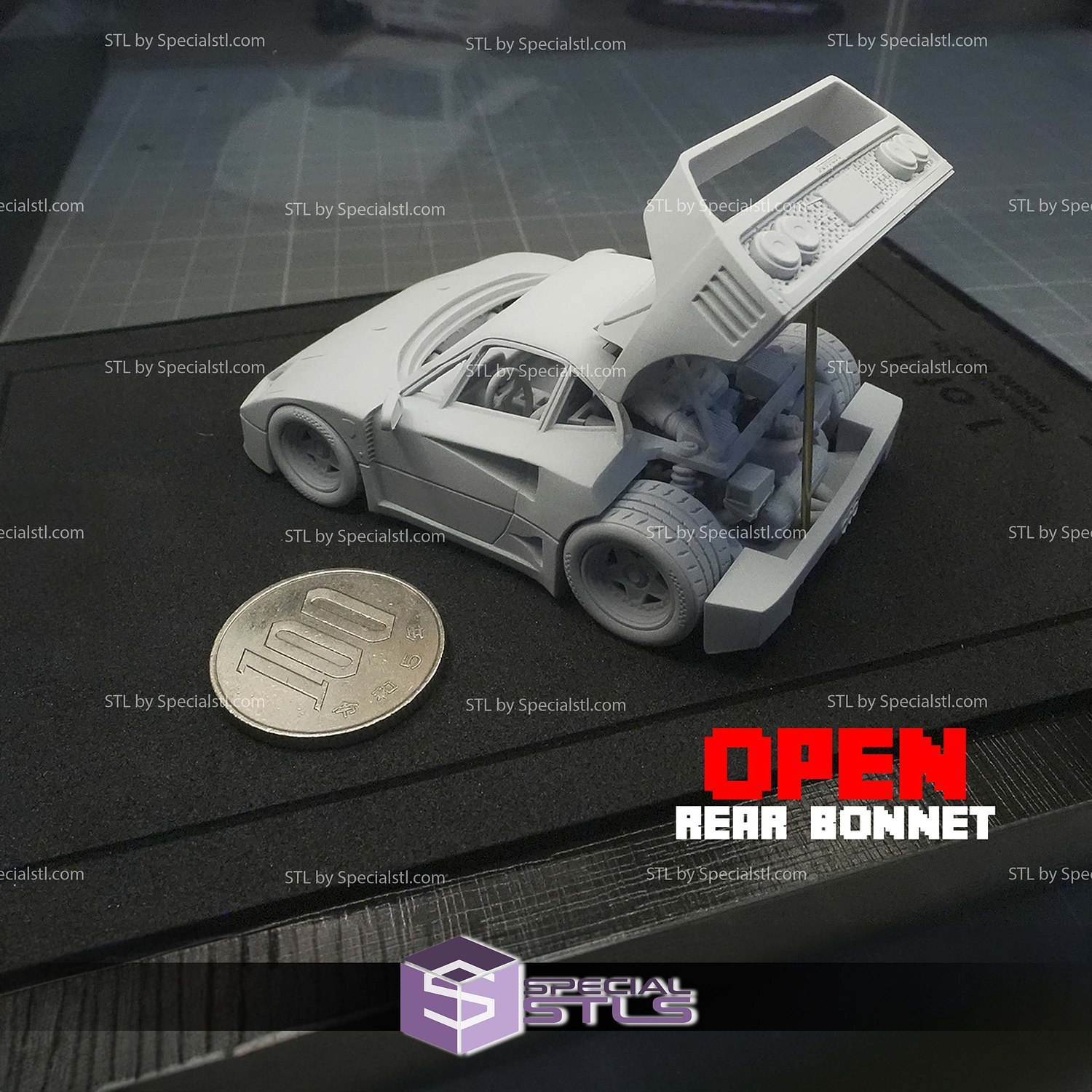 Model Kit Car STL Files F40 Lamborghini 3D Model — view 4