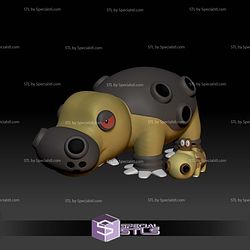 Pokemon STL Collection Hippopotas Hippowdon 3D Model