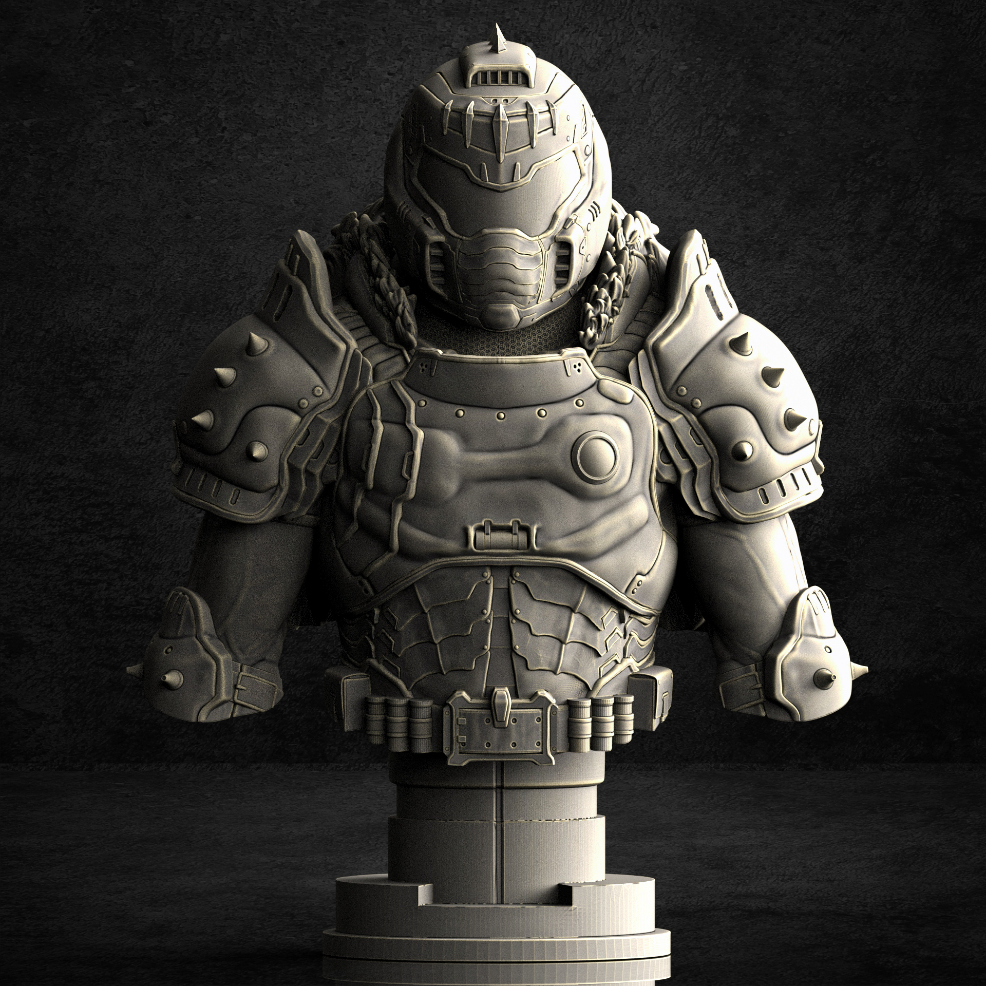 Doom Guy bust - Dark Ages (Pre-Supported) 3D STL Model
