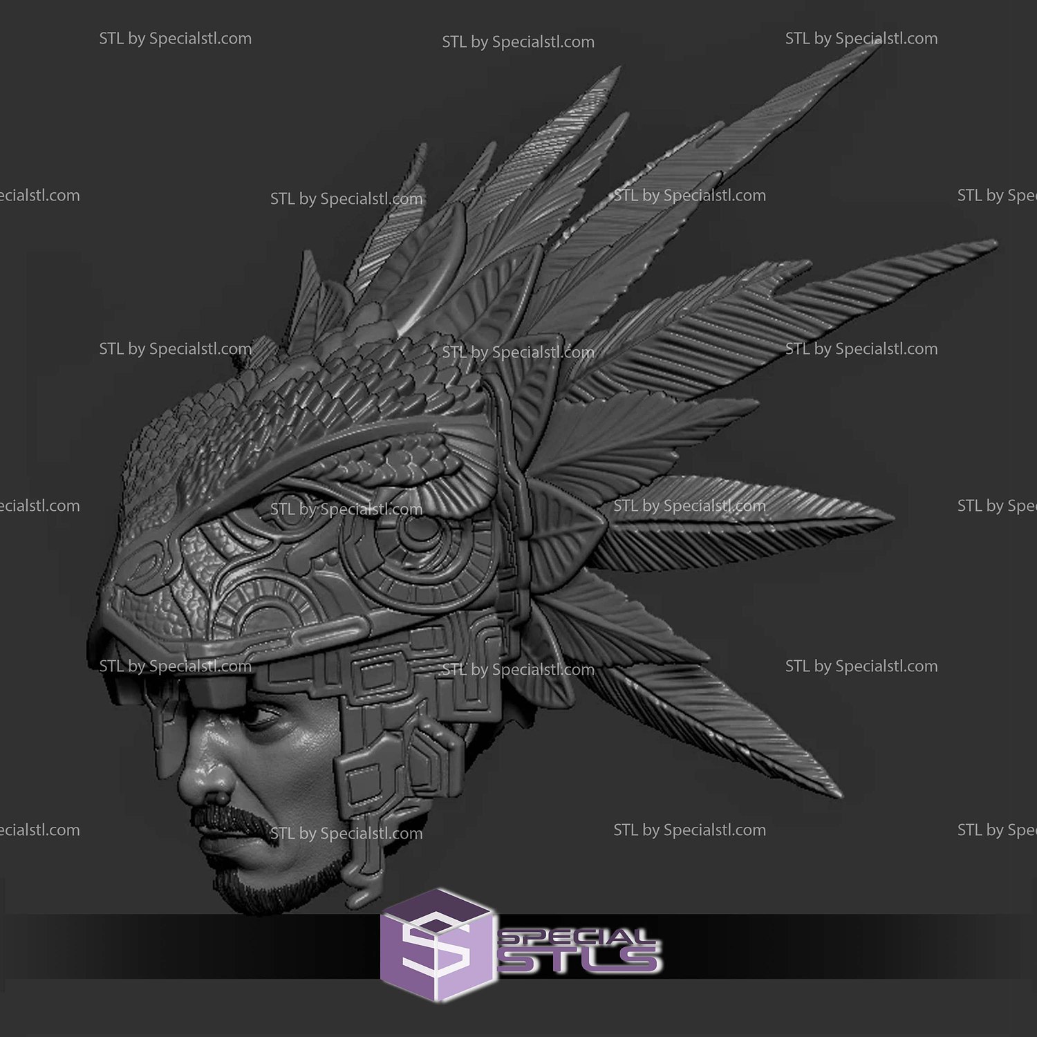 Custom Head STL Namor and Helmet 3D Model — view 2