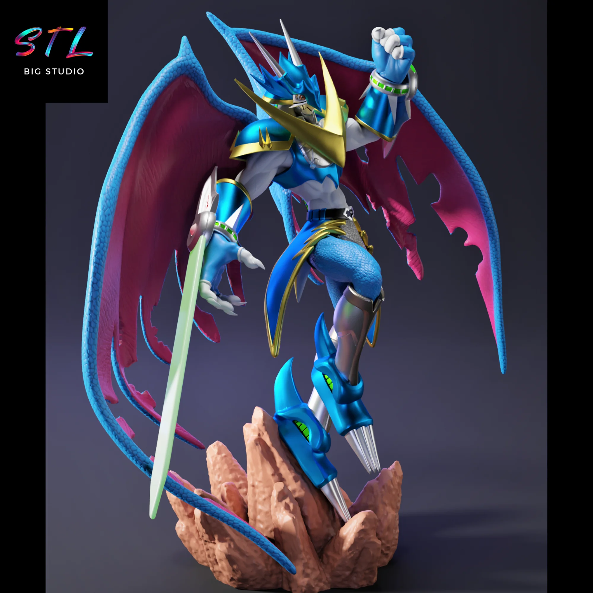 UlforceVeedramon STL | Digimon | 3D Printing Figure Model — view 3