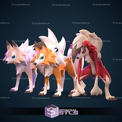 Lycanroc Pokemon Complete STL Files 3D Model