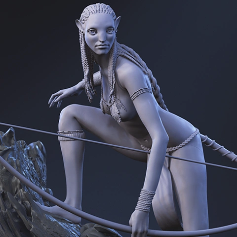 Avatar Neytiri in Diorama 3D Printer Files | Assembly STL Model