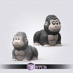 Super Basic STL - Flexi Gorilla 3D Model