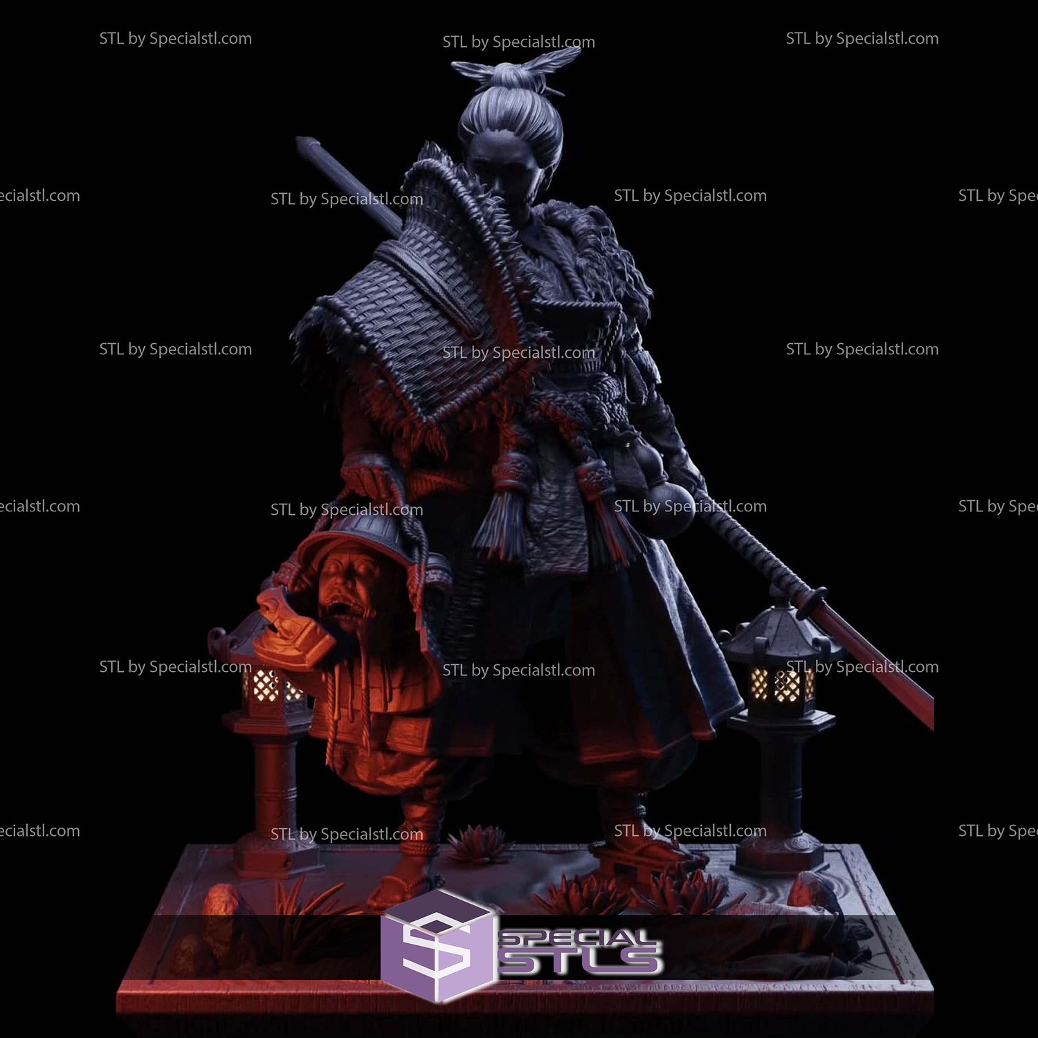 Kuchisake Onna The Scarlet Specter 3D Print Files STL Model — view 4
