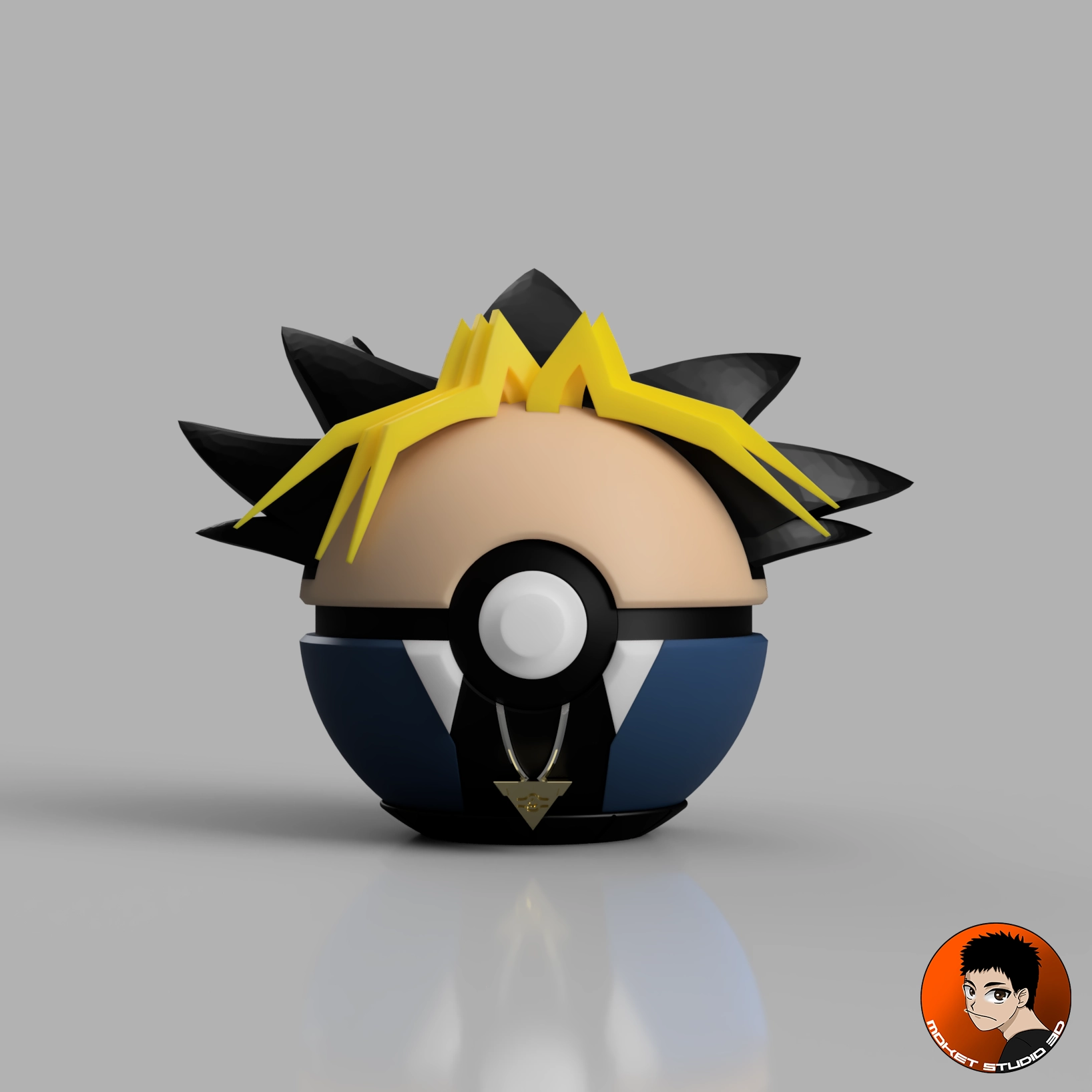 Yugi Muto Pokeball - Yu-Gi-Oh! 3D STL Model