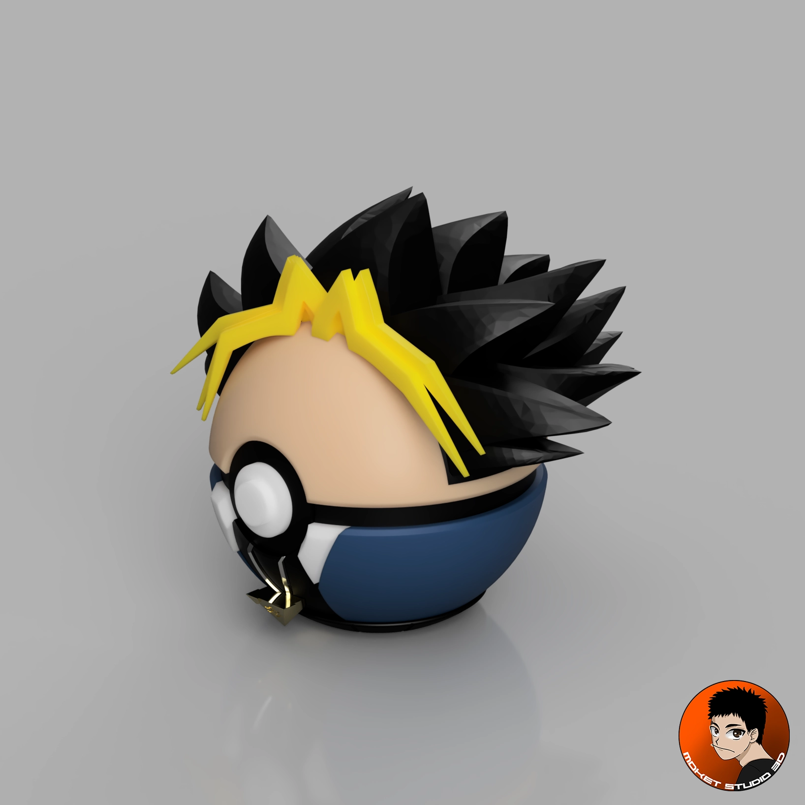 Yugi Muto Pokeball - Yu-Gi-Oh! 3D STL Model — view 2