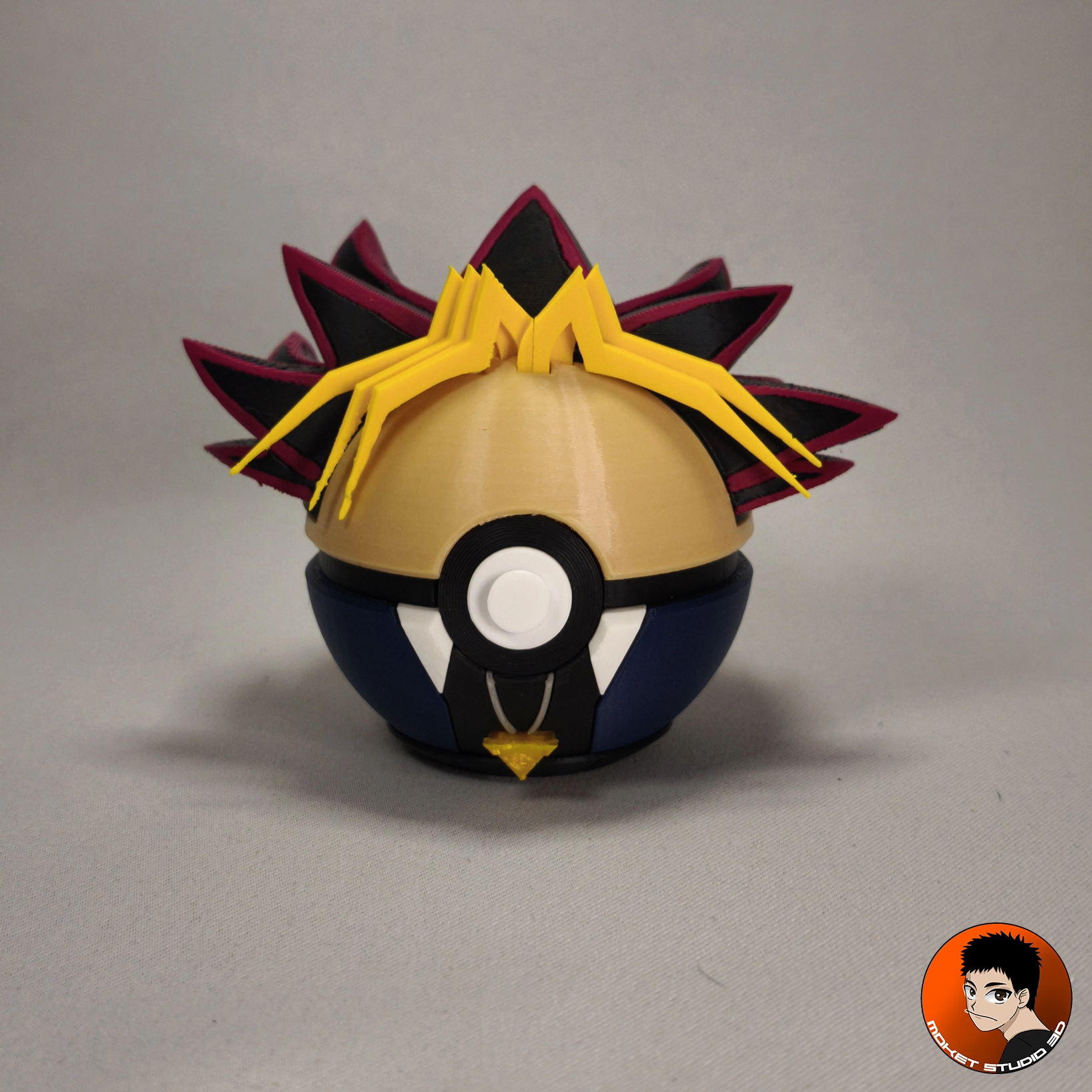 Yugi Muto Pokeball - Yu-Gi-Oh! 3D STL Model — view 3