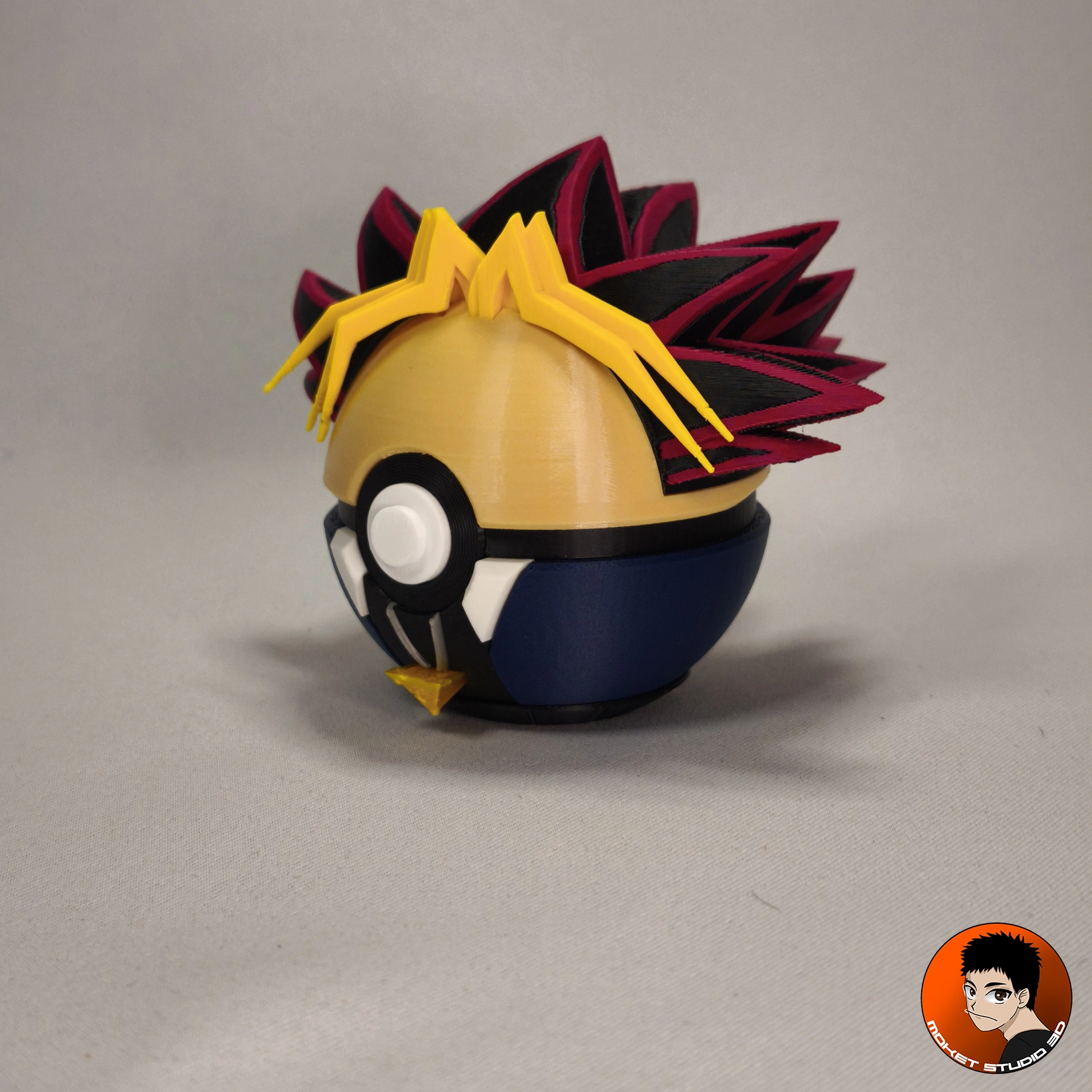Yugi Muto Pokeball - Yu-Gi-Oh! 3D STL Model — view 4