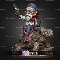 Basic STL Collection Chibi Master Roshi Turtle 3D Model