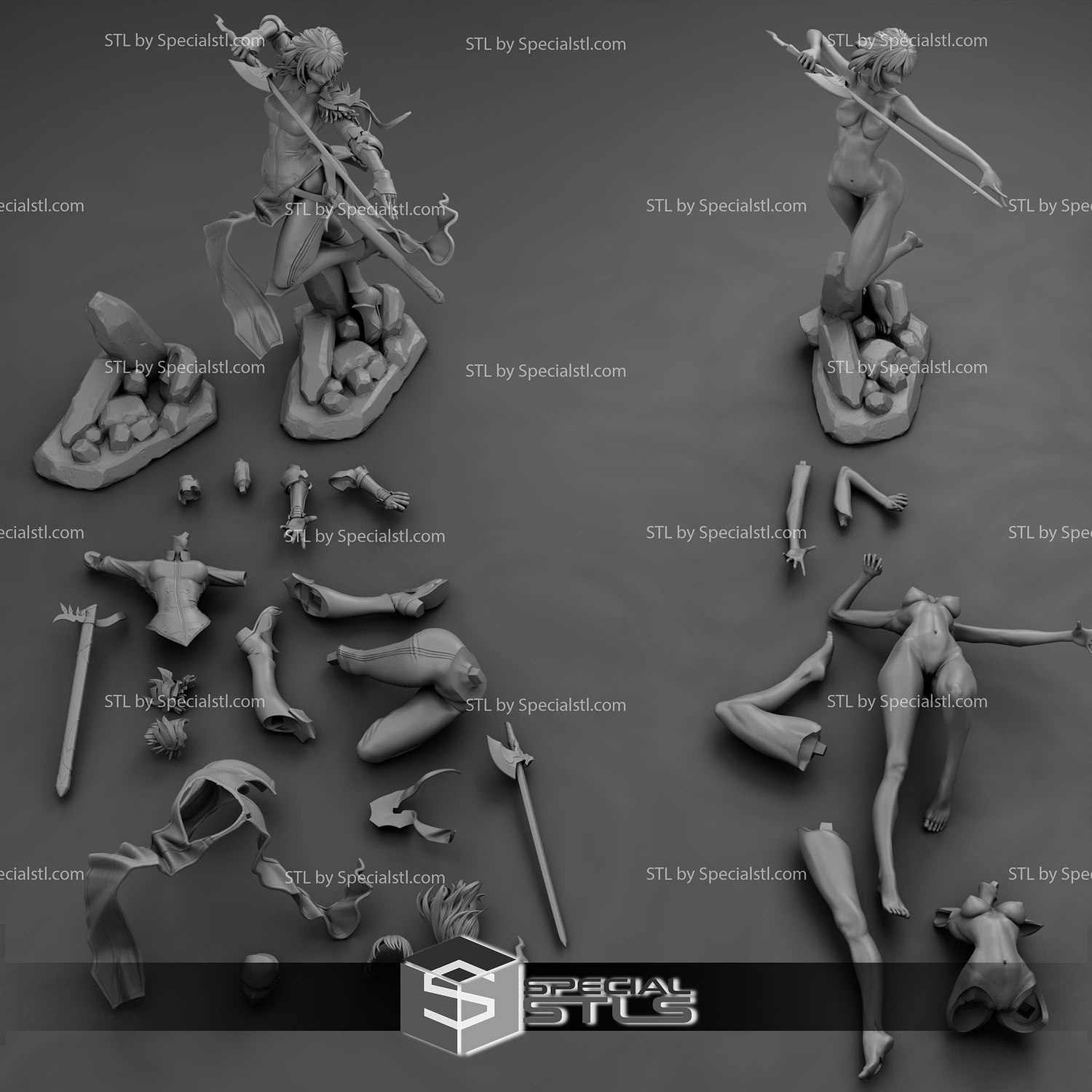 Cha Hae-In in Action 3D Printer Files STL Model — view 7