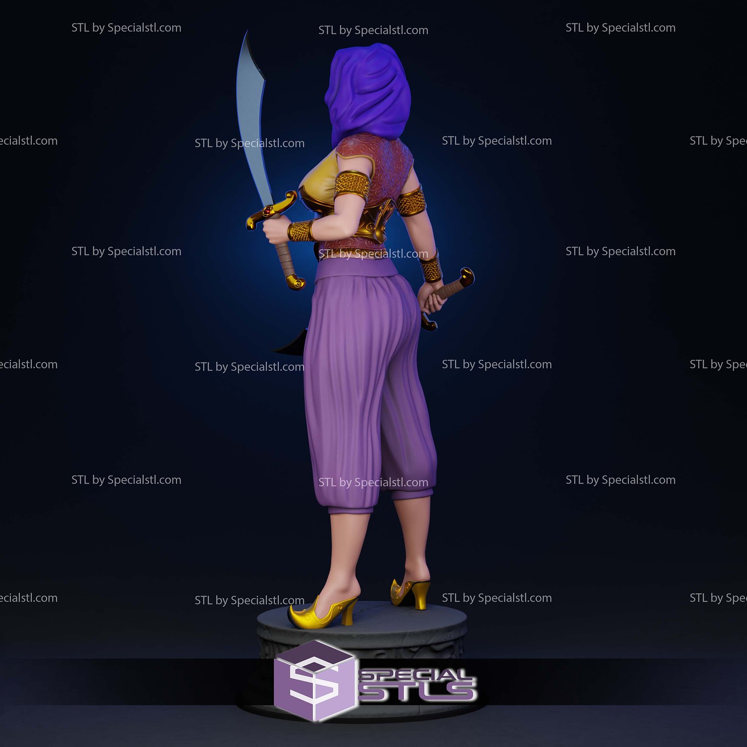 Talia al Ghul Bombshell STL Files 3D Model — view 7