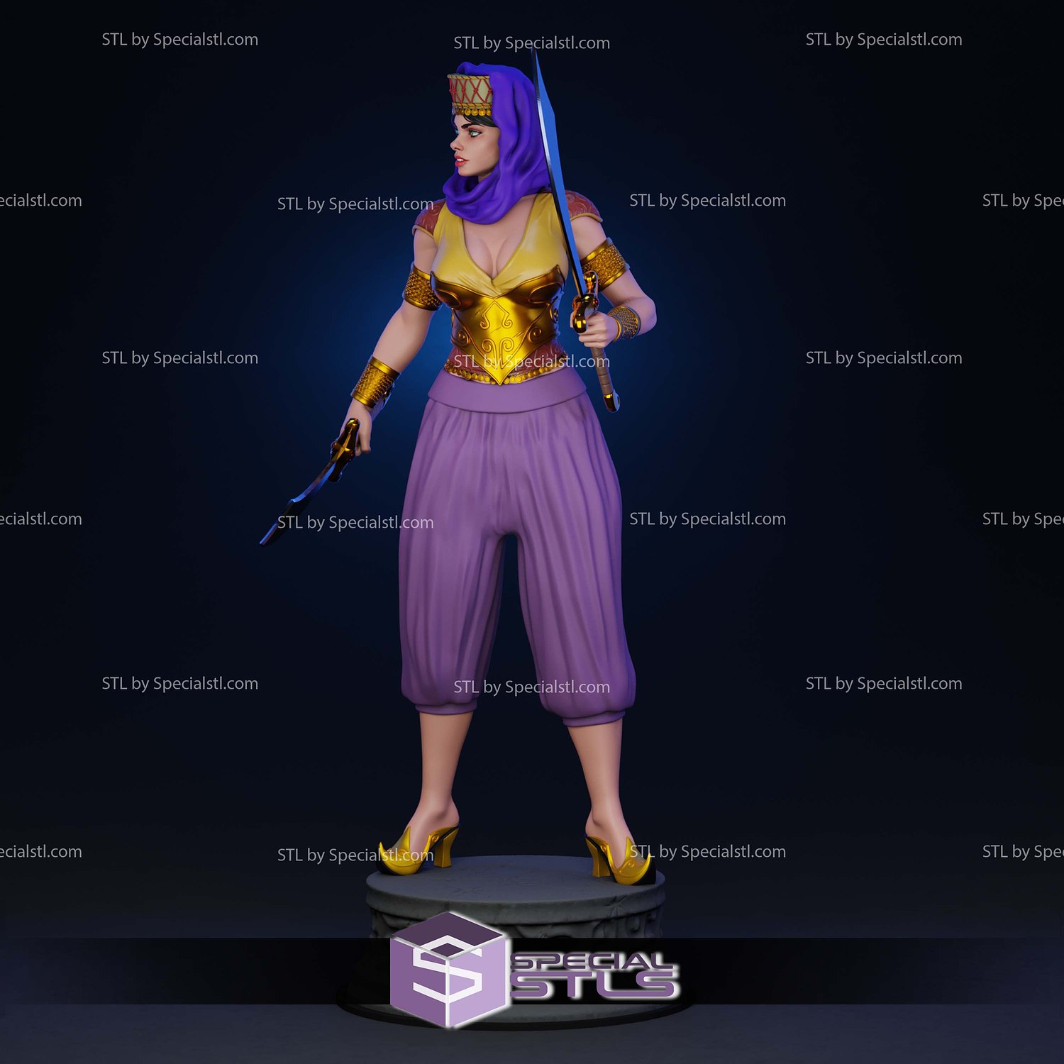 Talia al Ghul Bombshell STL Files 3D Model — view 8