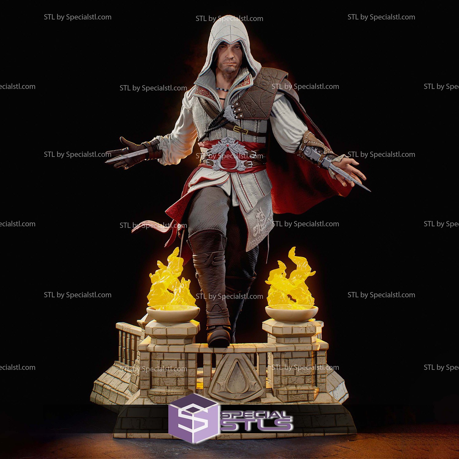 Ezio Assassins Creed Flame Base 3D Printer Files STL Model — view 2