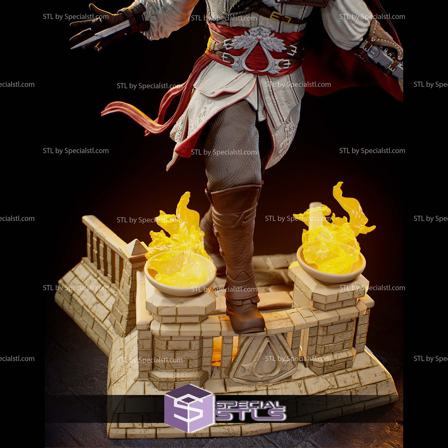 Ezio Assassins Creed Flame Base 3D Printer Files STL Model — view 4