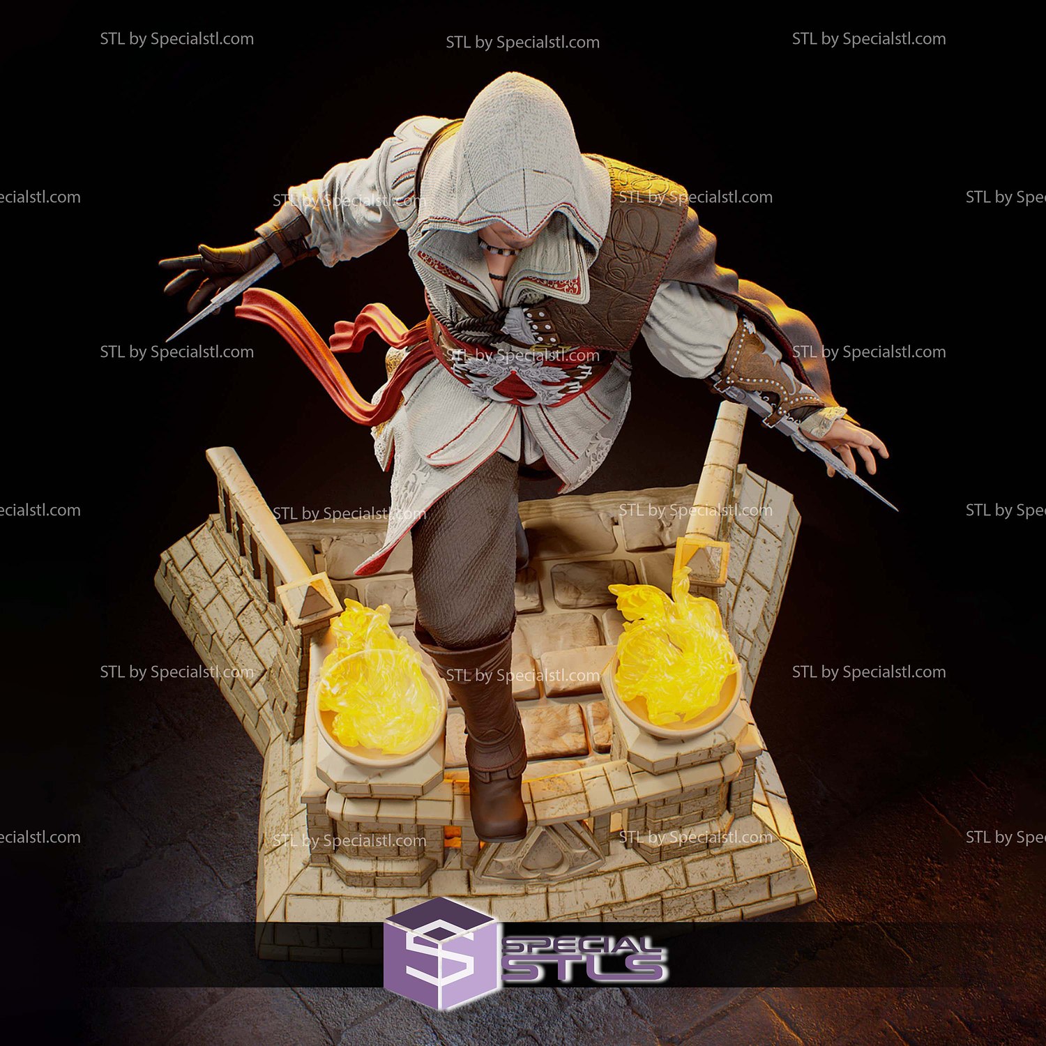 Ezio Assassins Creed Flame Base 3D Printer Files STL Model — view 5