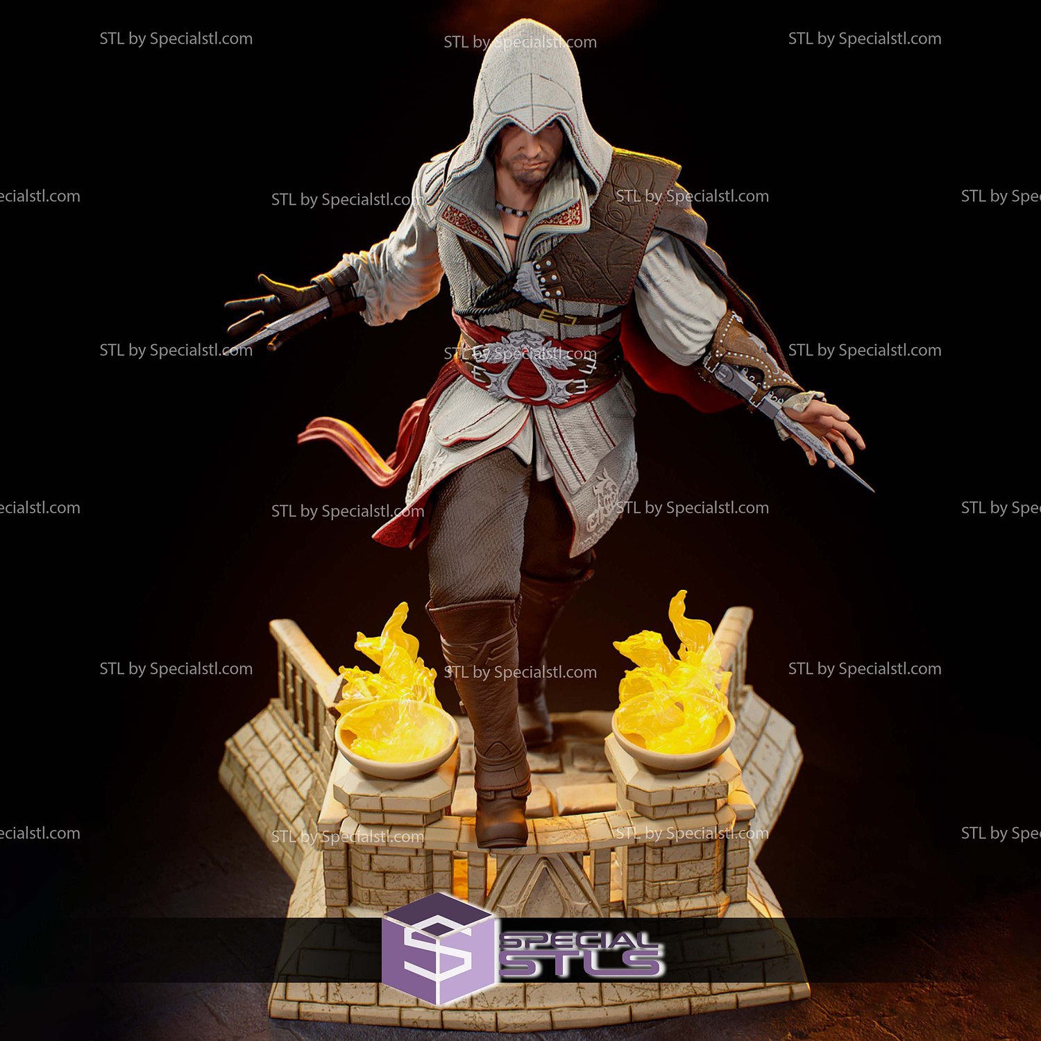Ezio Assassins Creed Flame Base 3D Printer Files STL Model — view 6