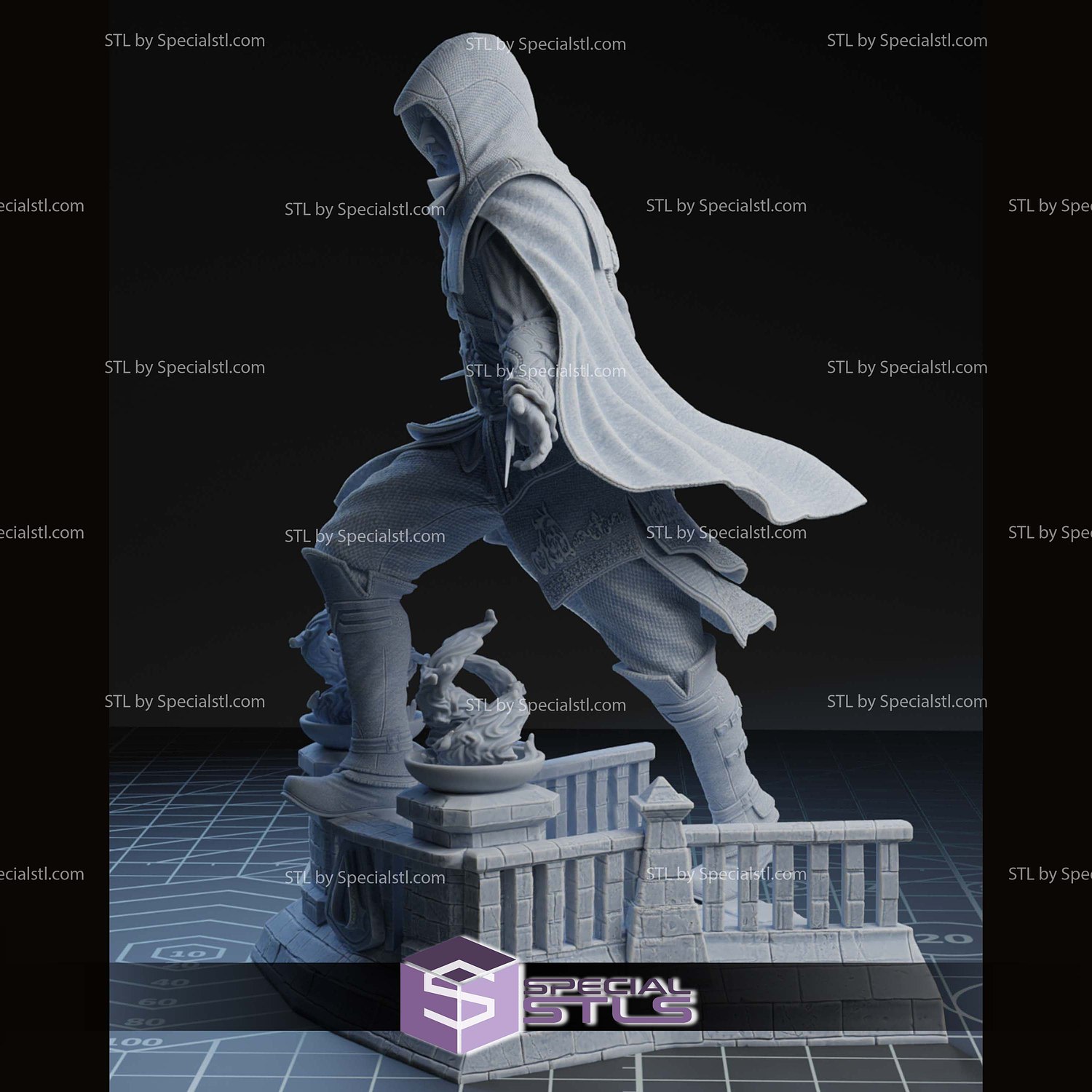Ezio Assassins Creed Flame Base 3D Printer Files STL Model — view 7