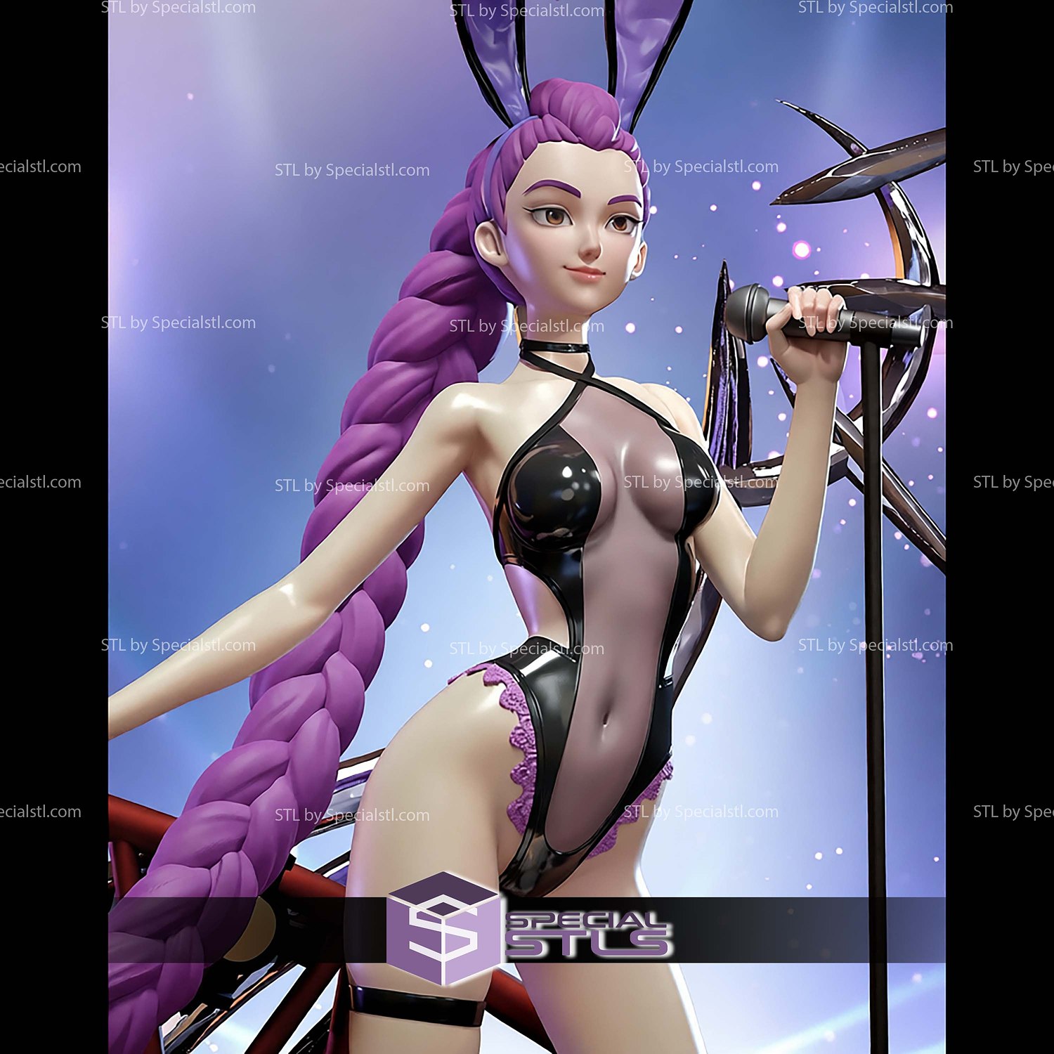 Rumi Beach Outfit K-pop Demon Hunters Cloud Base STL Files 3D Model — view 2